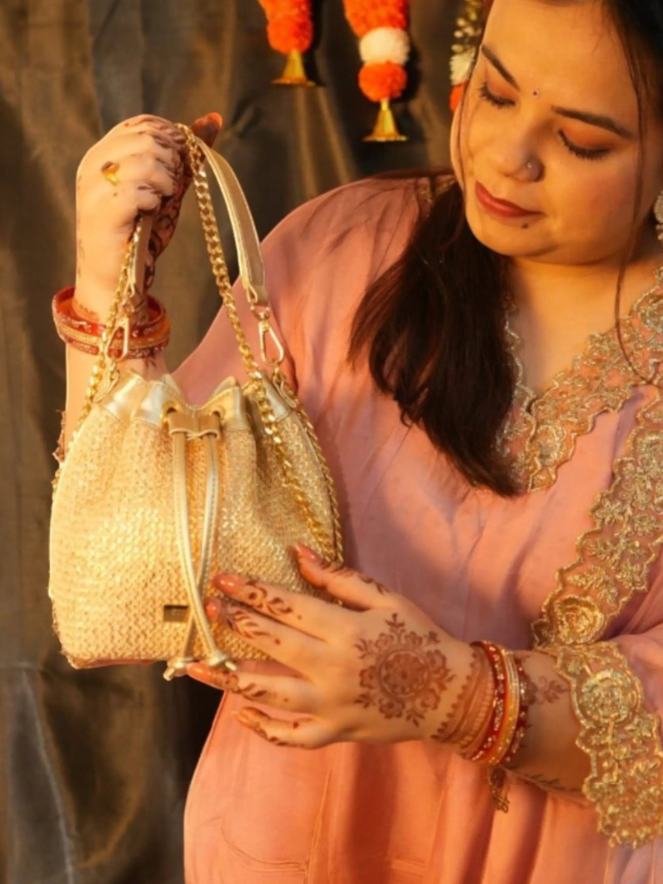 Evaara Bucket Bag - Classic Gold YuvaStree