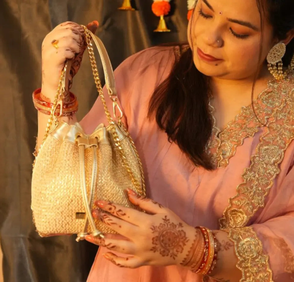 Evaara Bucket Bag - Classic Gold YuvaStree