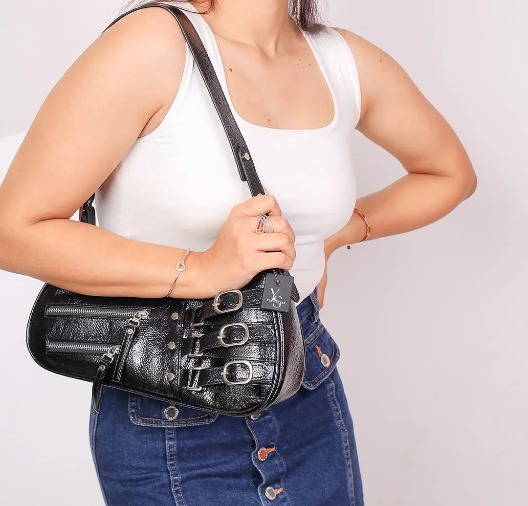 Velora Hobo Bag - Black YuvaStree