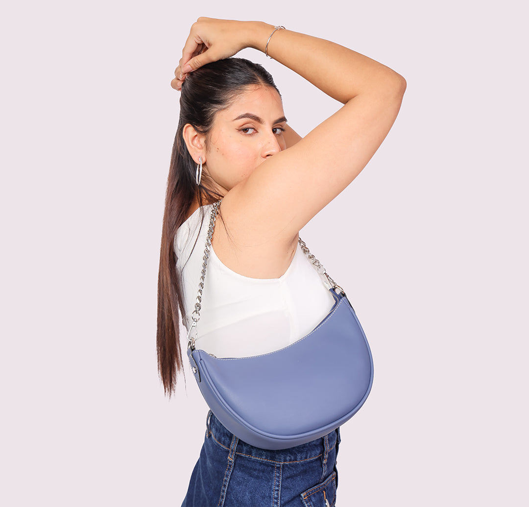 Eloise Half Moon Bag - Spanish Blue