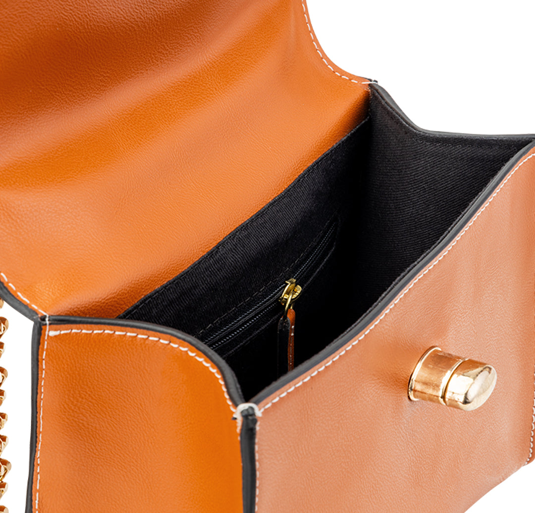 Femmora Mini Satchel Bag- Tangerine