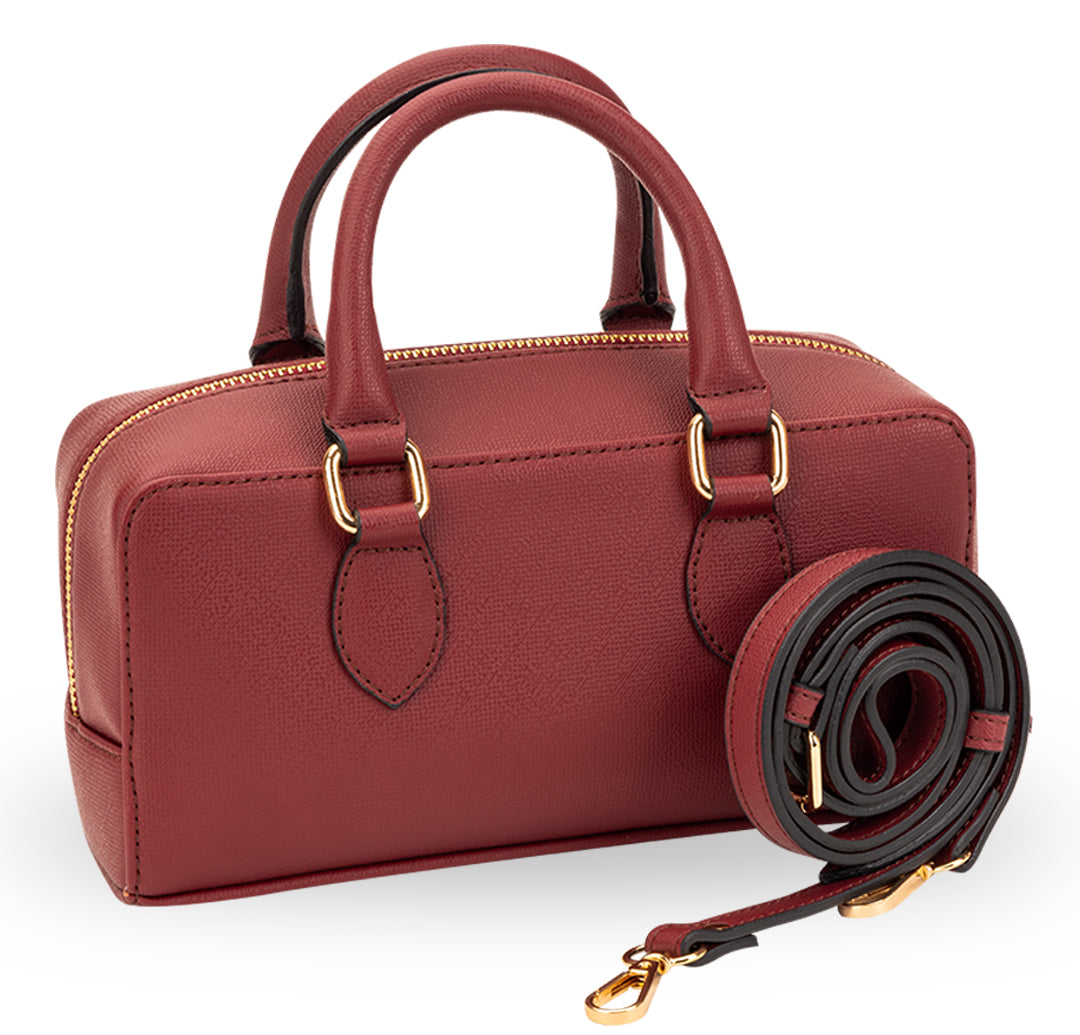 Lume Boxy Crossbody Bag - Cherry