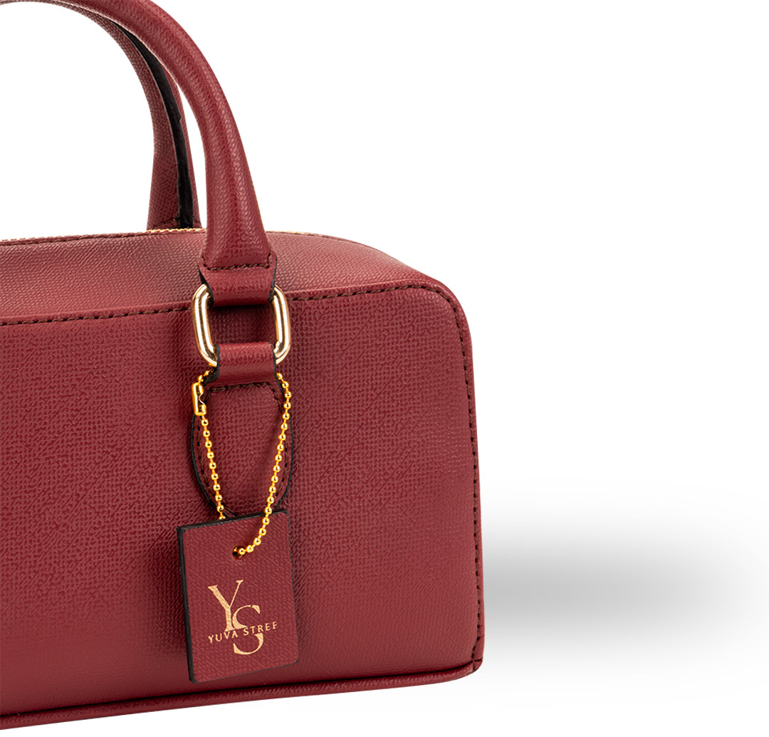 Lume Boxy Crossbody Bag - Cherry