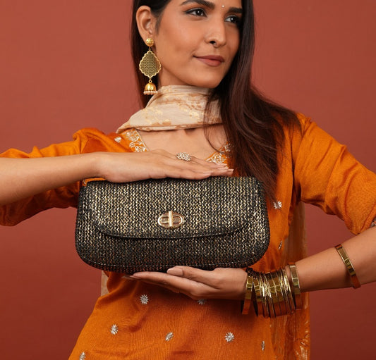 Elvina Clutch - Midnight Gold