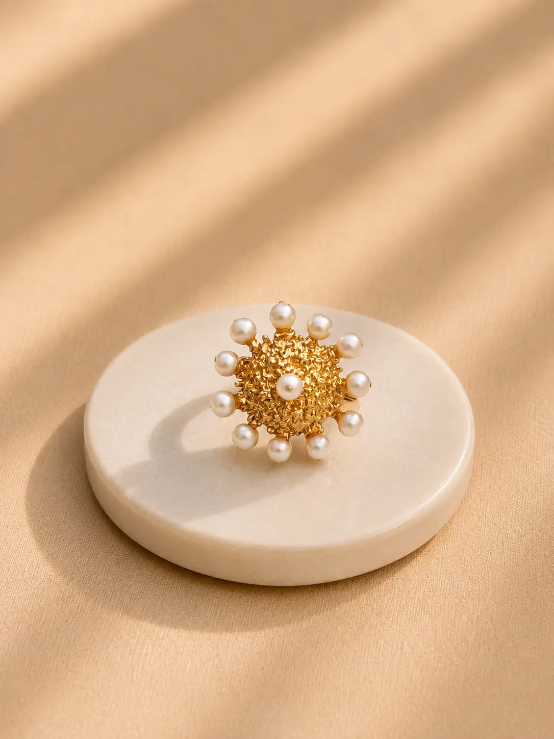 Pearl Sunburst Ring YuvaStree