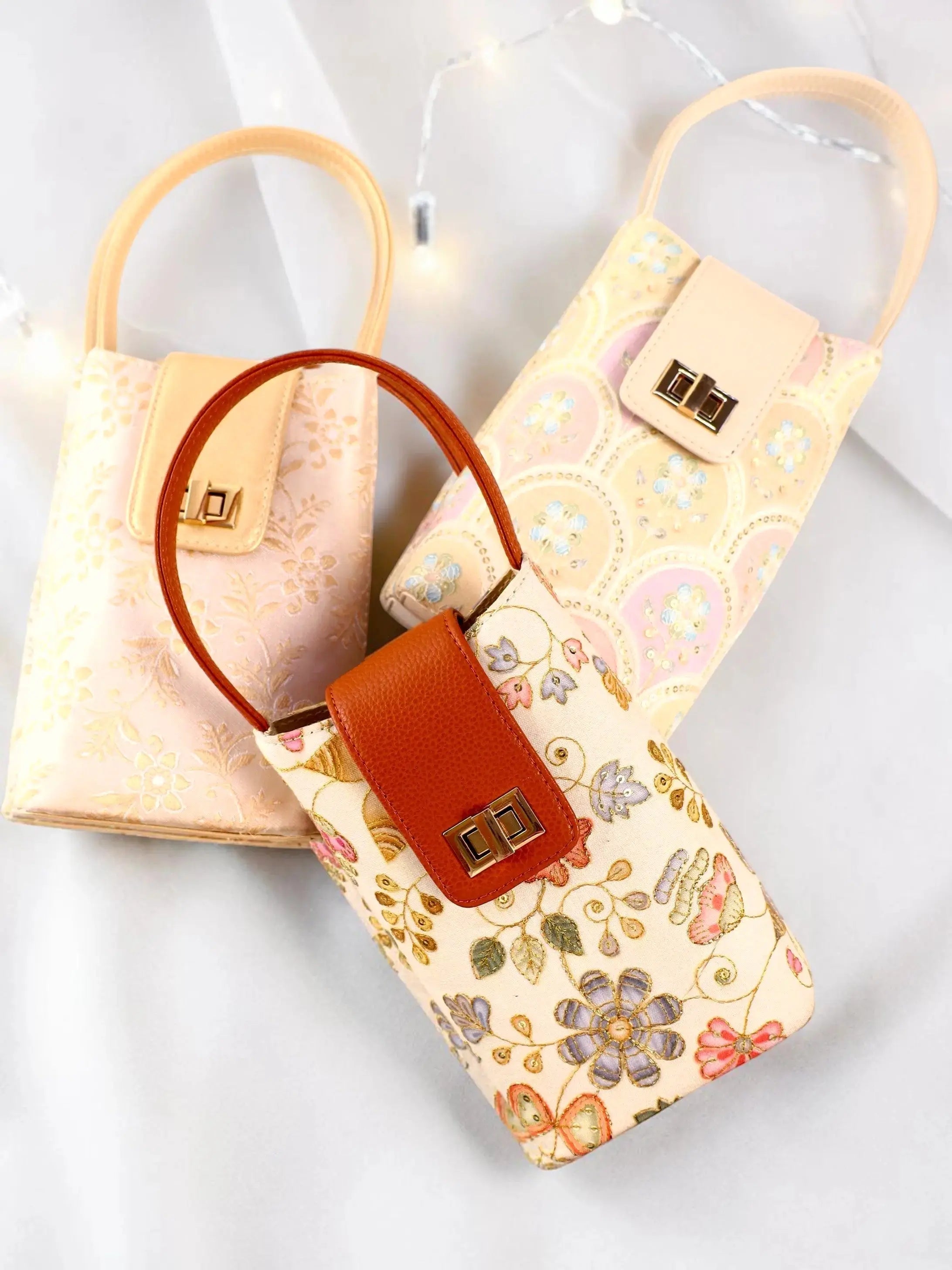 Noor Combo - Caramel Ivory, Pearl Blush, Offwhite Gold YuvaStree