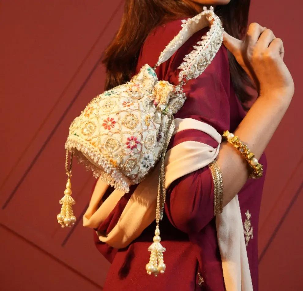 Avira Embroidered Pearl Potli YuvaStree