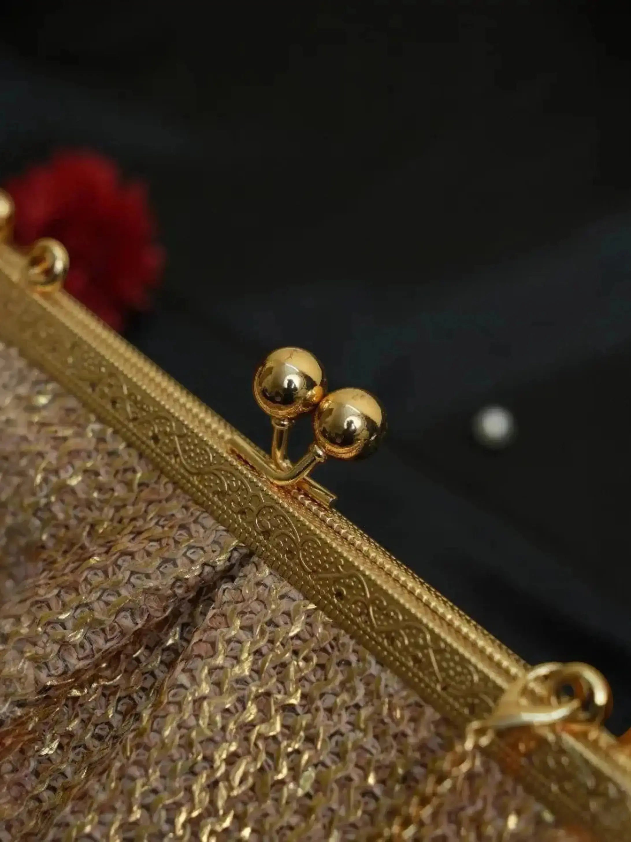 Aria Clutch Day & Night Combo Antique Rose & Midnight Gold Set of 2 YuvaStree
