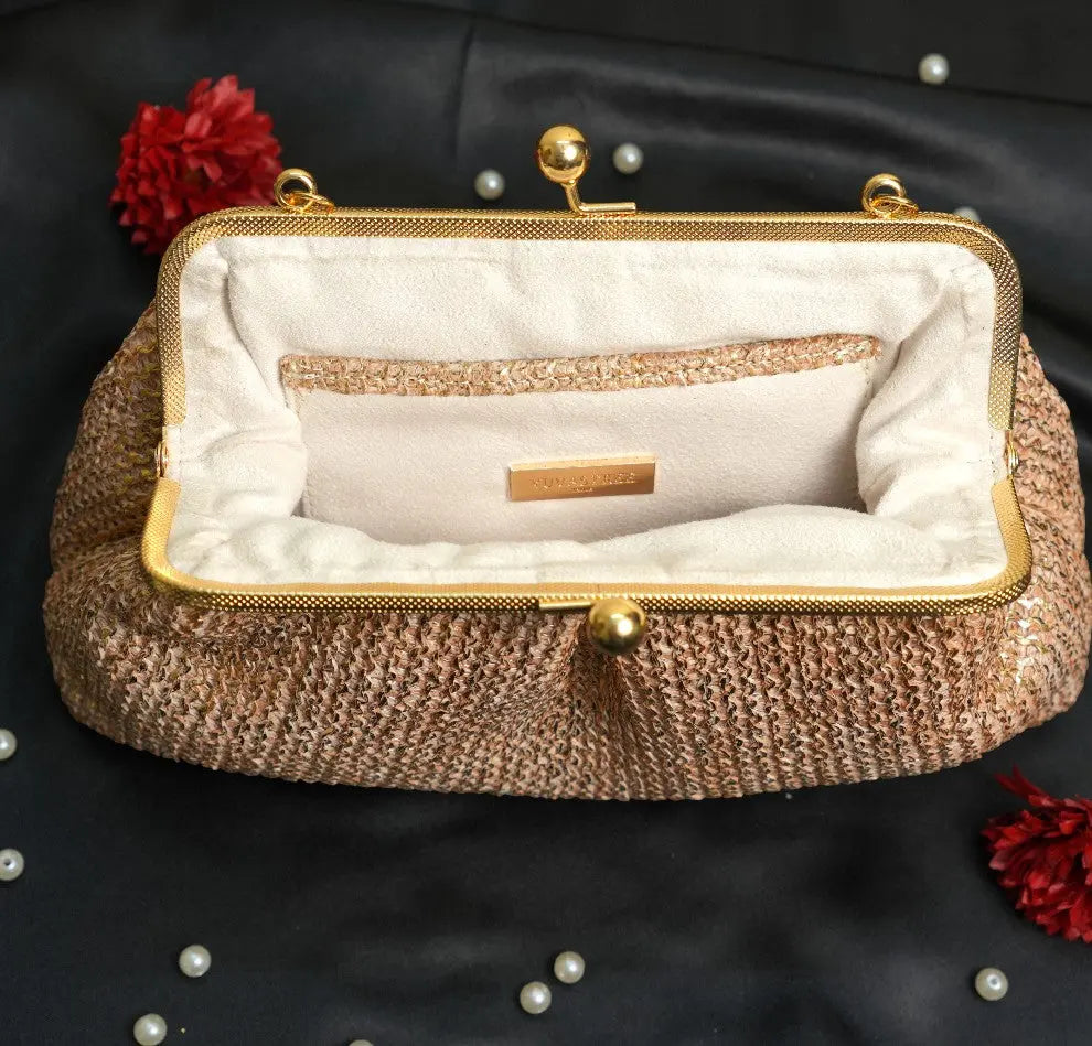 Aria Clutch - Rose Gold YuvaStree