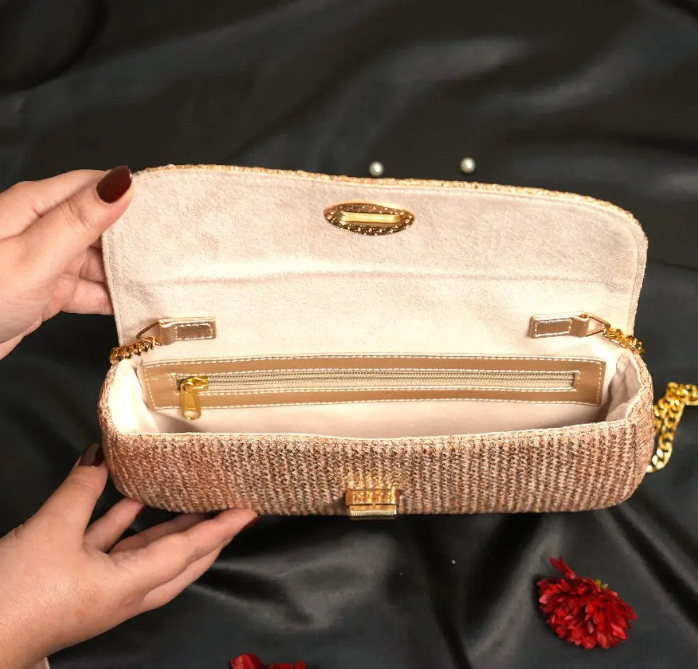 Elvina Clutch - Rose Gold YuvaStree