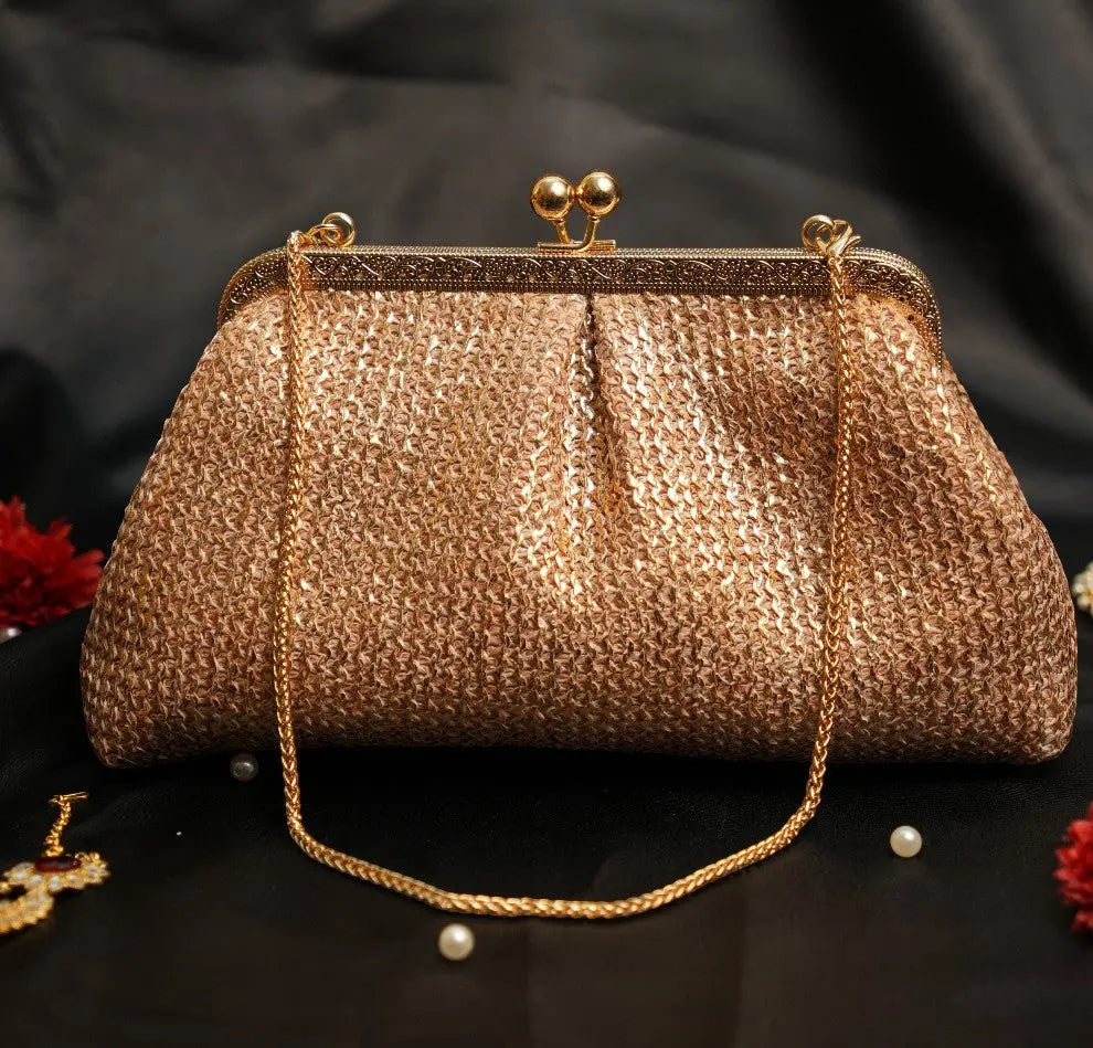 Aria Clutch - Rose Gold YuvaStree