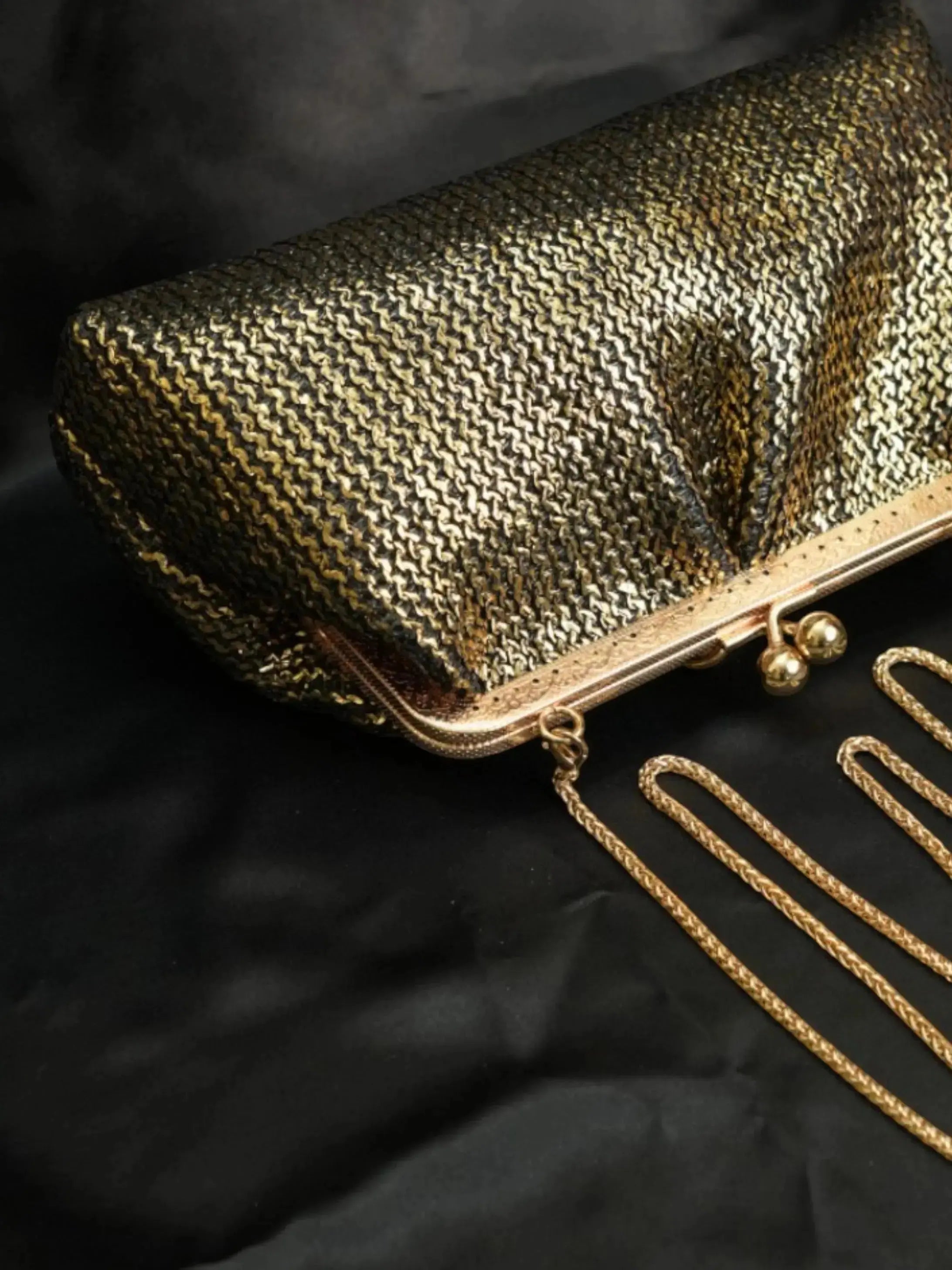 Aria Clutch Day & Night Combo Antique Rose & Midnight Gold Set of 2 YuvaStree