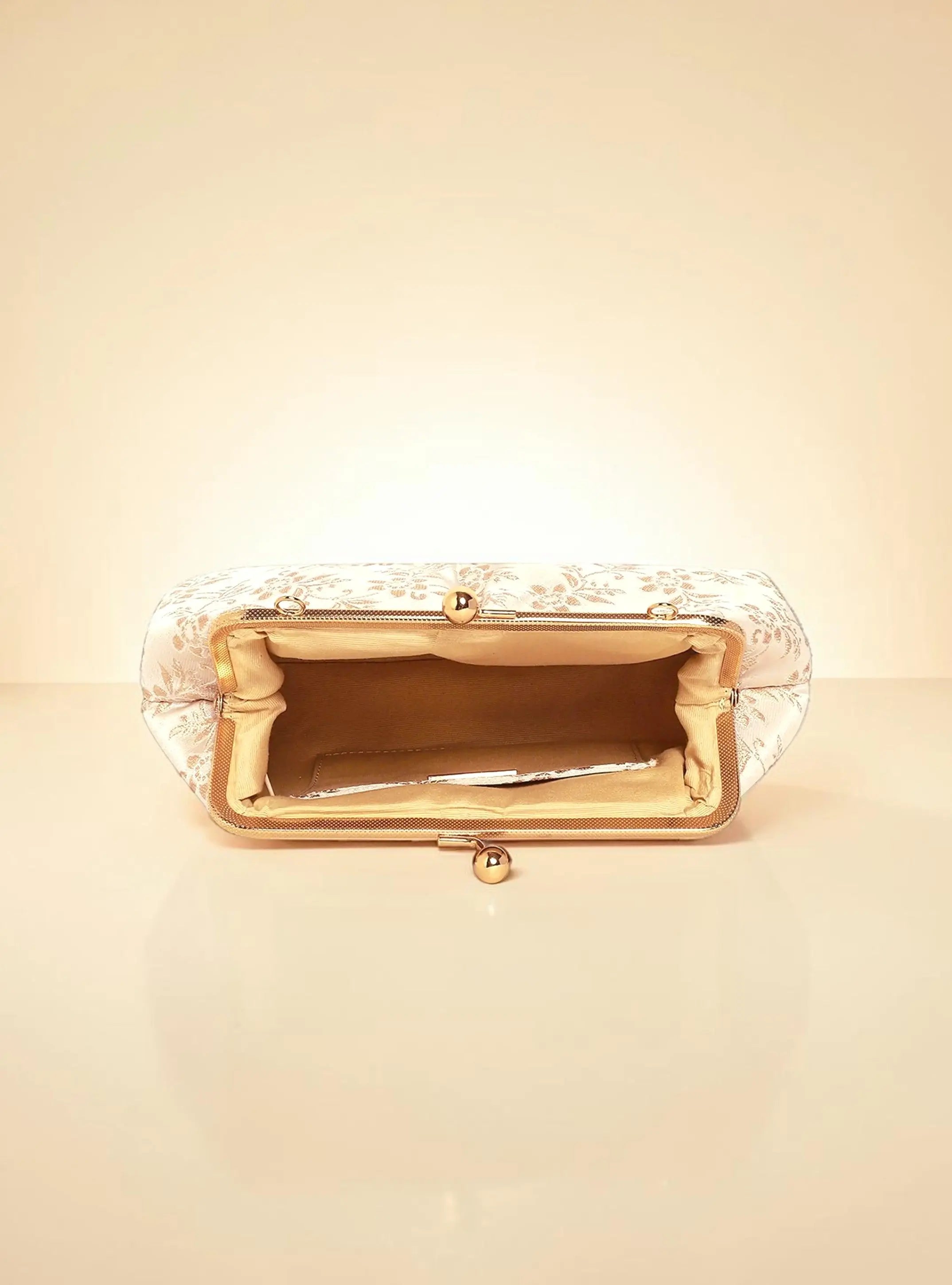 Aria Clutch - Off-White Gold YuvaStree