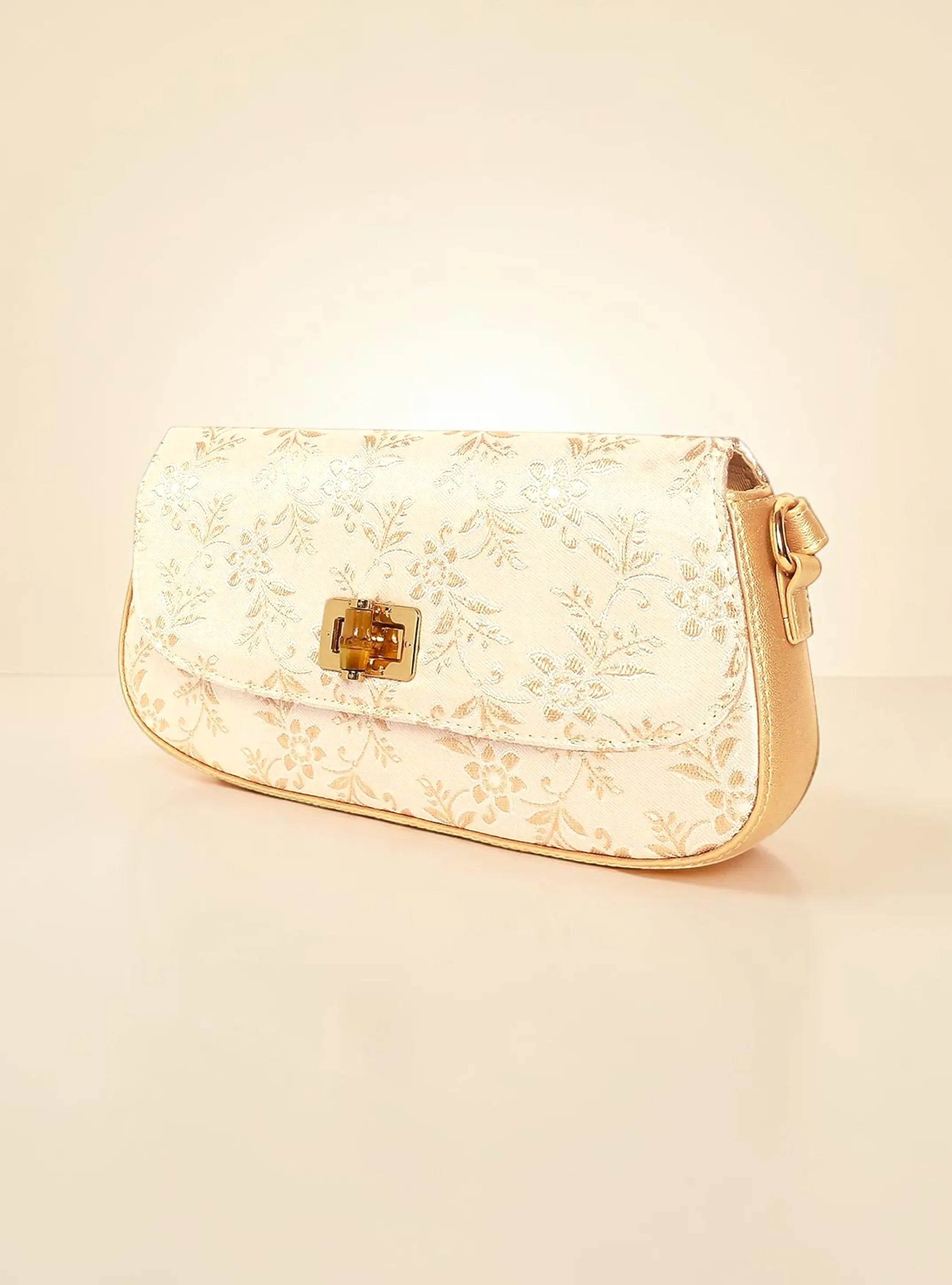 Saira Crossbody Bag - Off White Gold YuvaStree