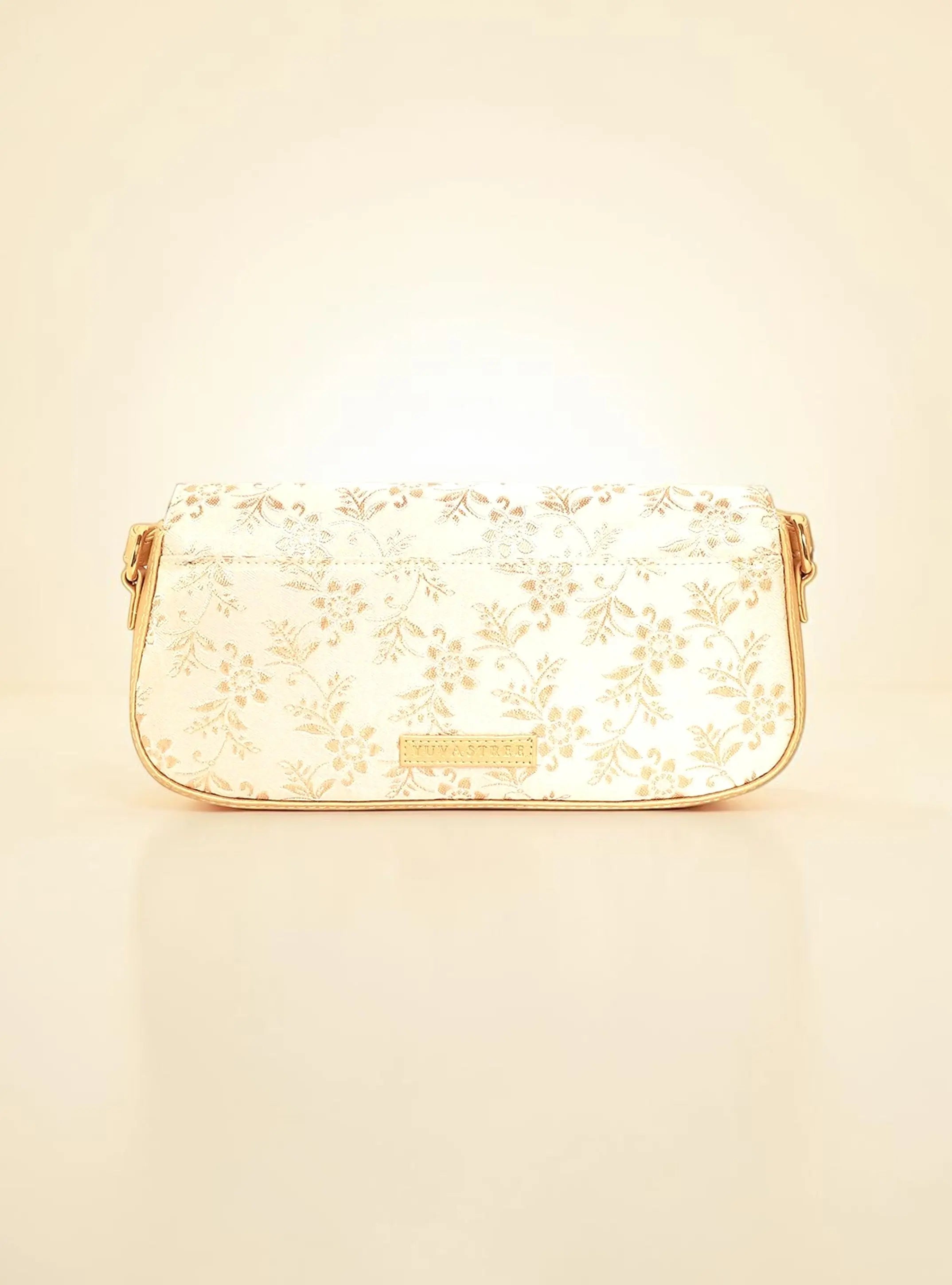 Saira Crossbody Bag - Off White Gold YuvaStree