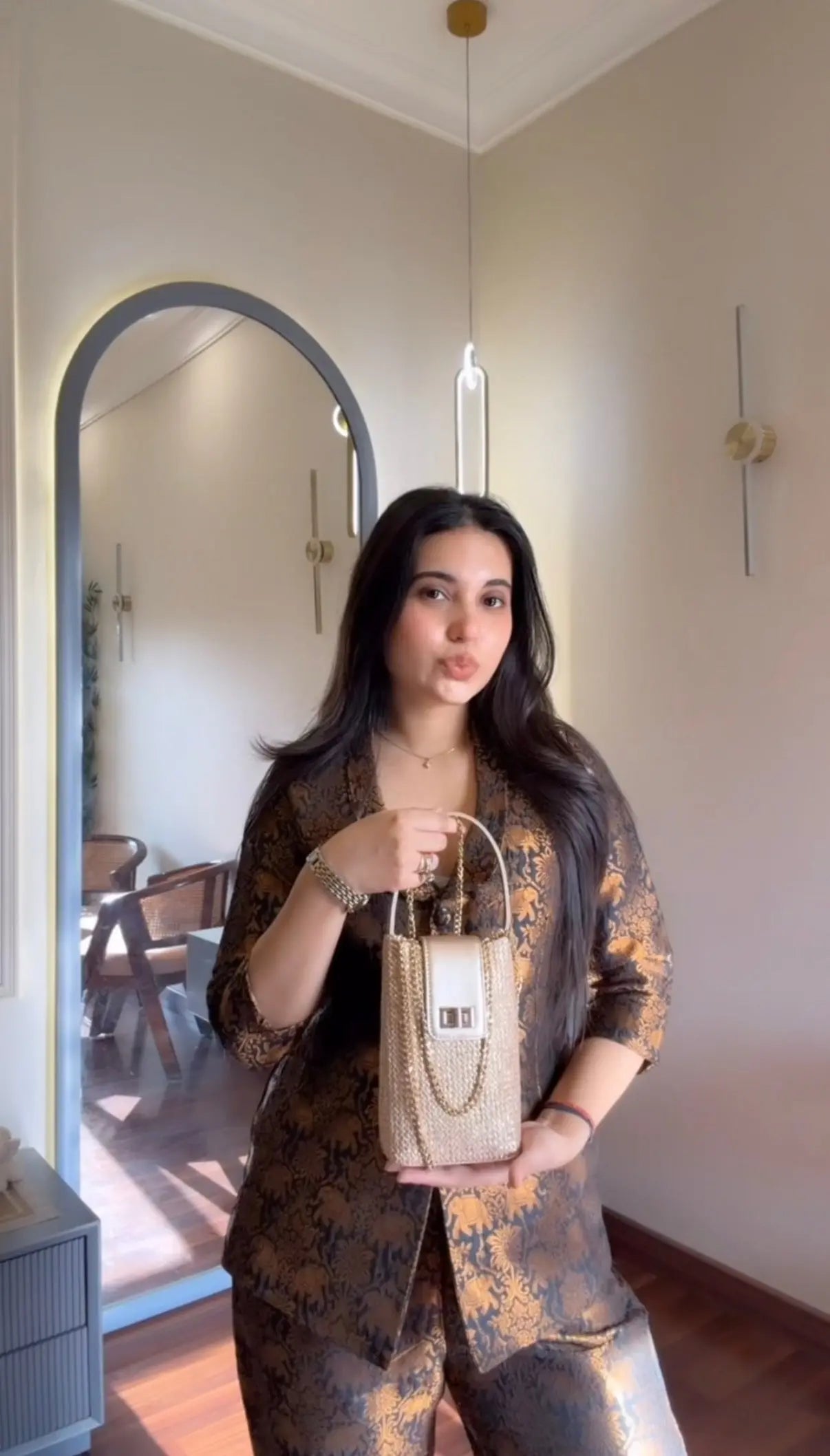 Noor Mini Sling Bag - Antique Rose YuvaStree
