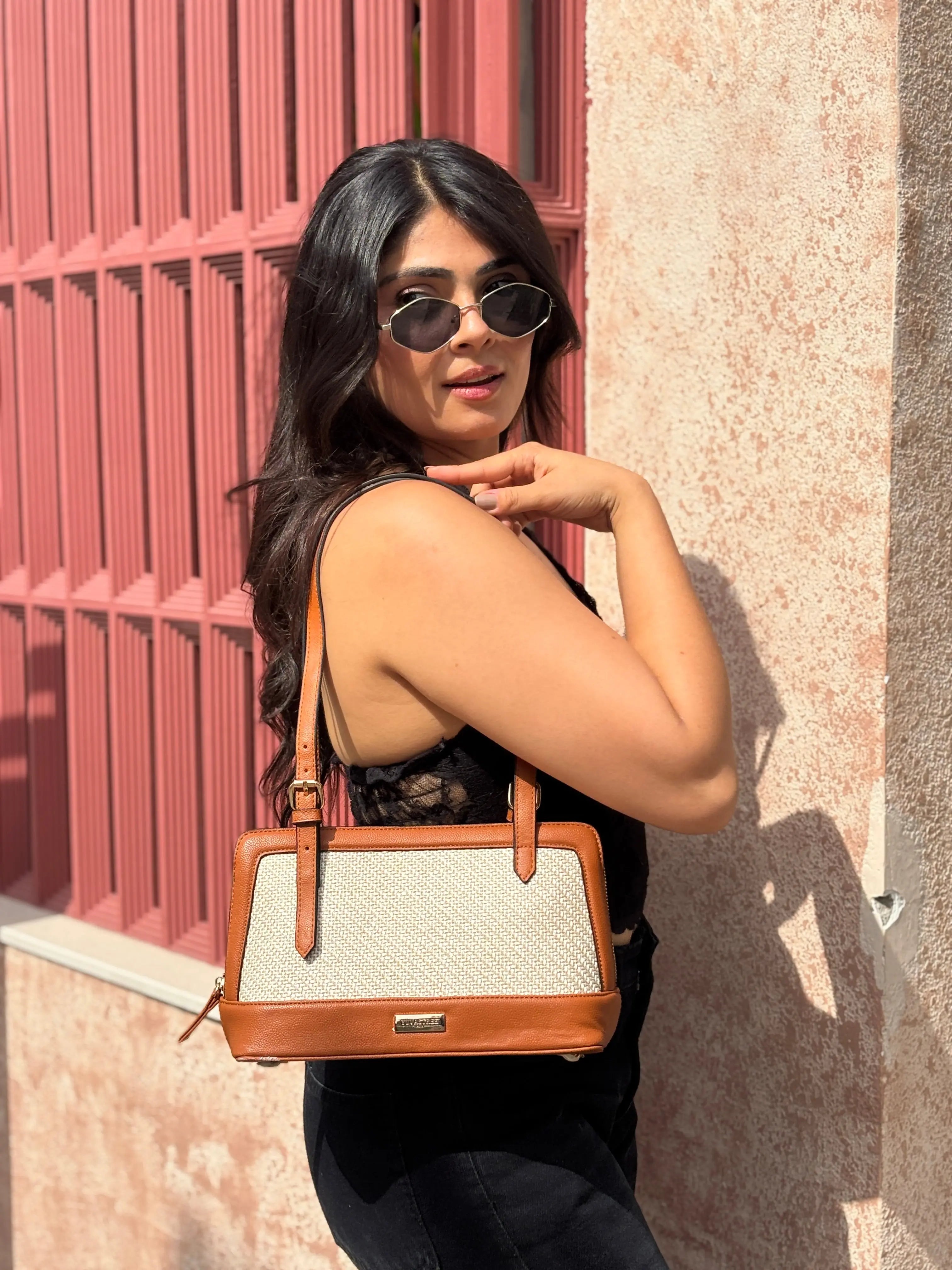 Liora Jute Shoulder Bag - Tan YuvaStree