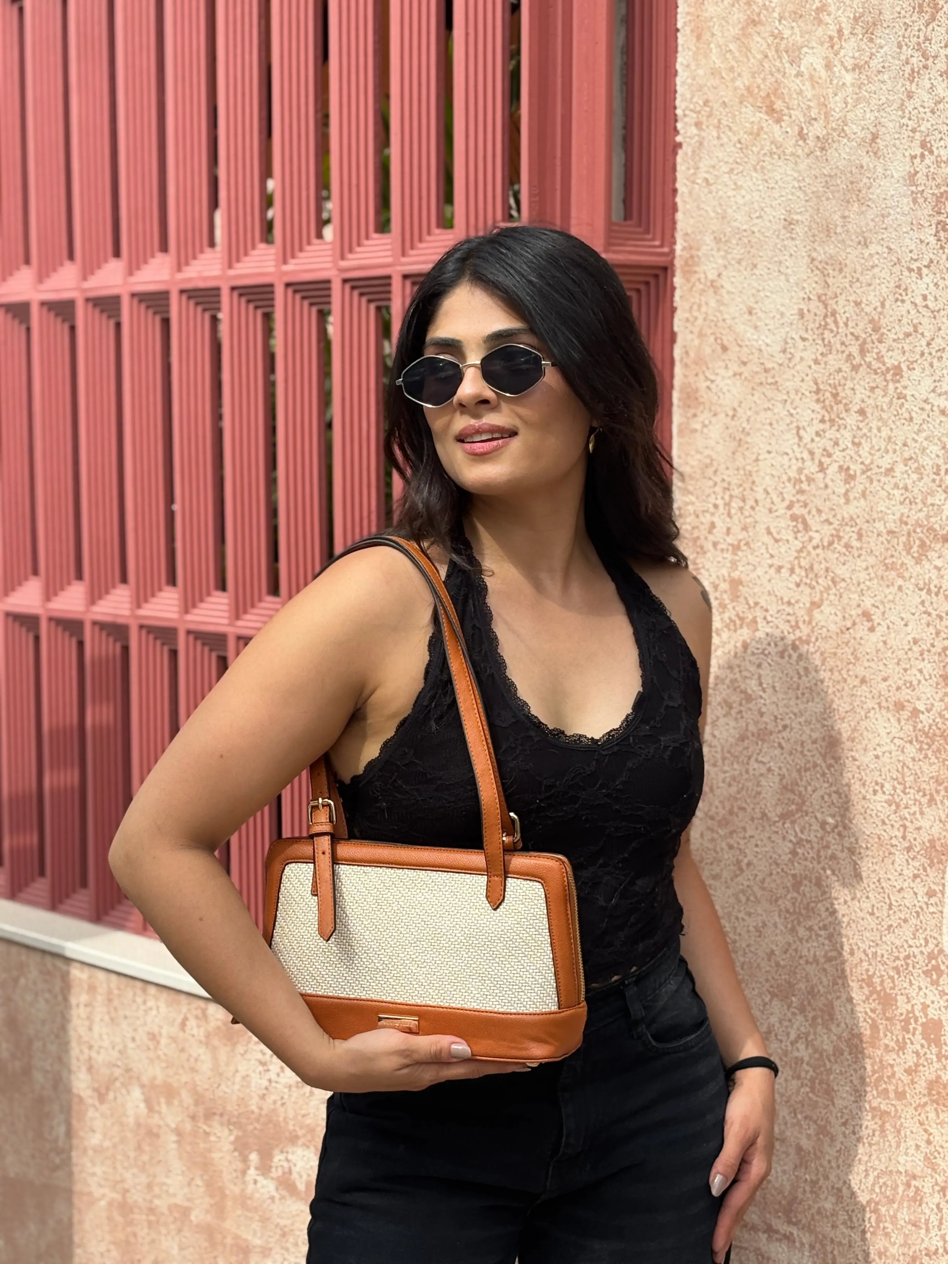 Liora Jute Shoulder Bag - Tan YuvaStree
