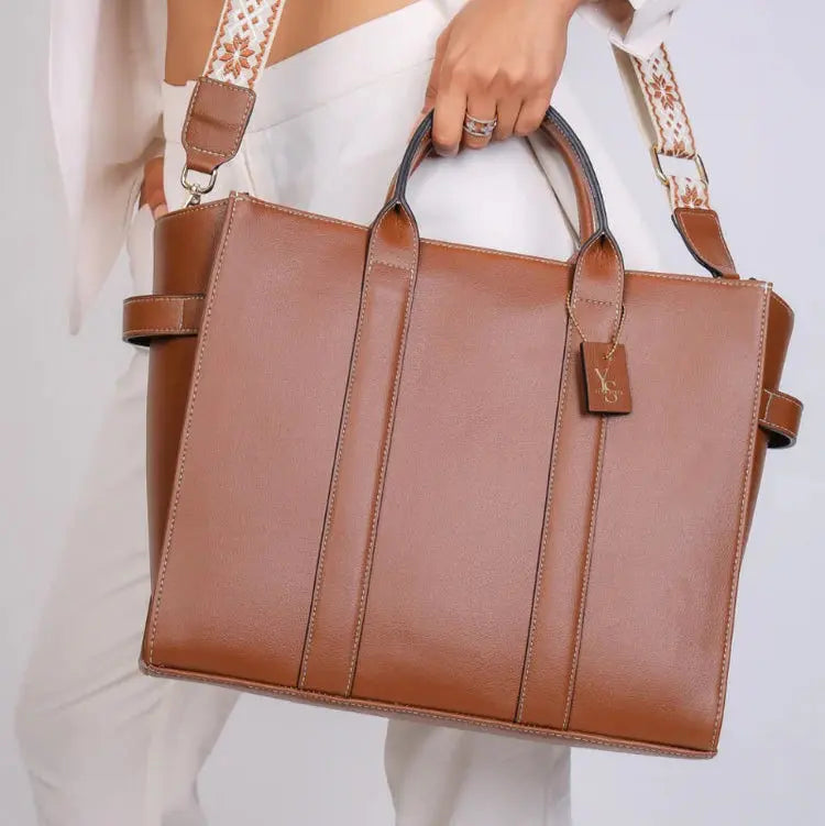 Elan Box Tote Bag - Mocha YuvaStree