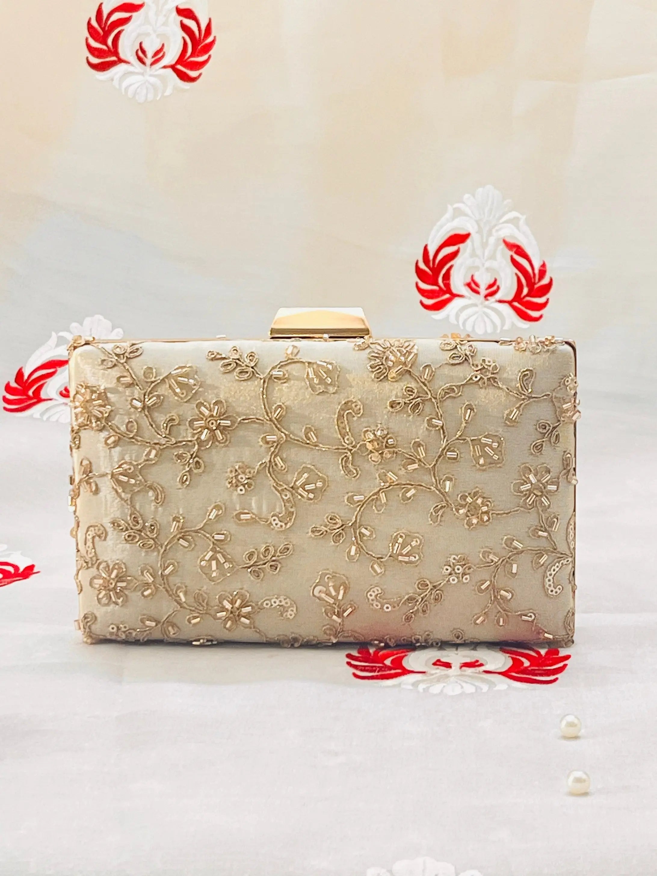 Annie Box Clutch - Gold YuvaStree