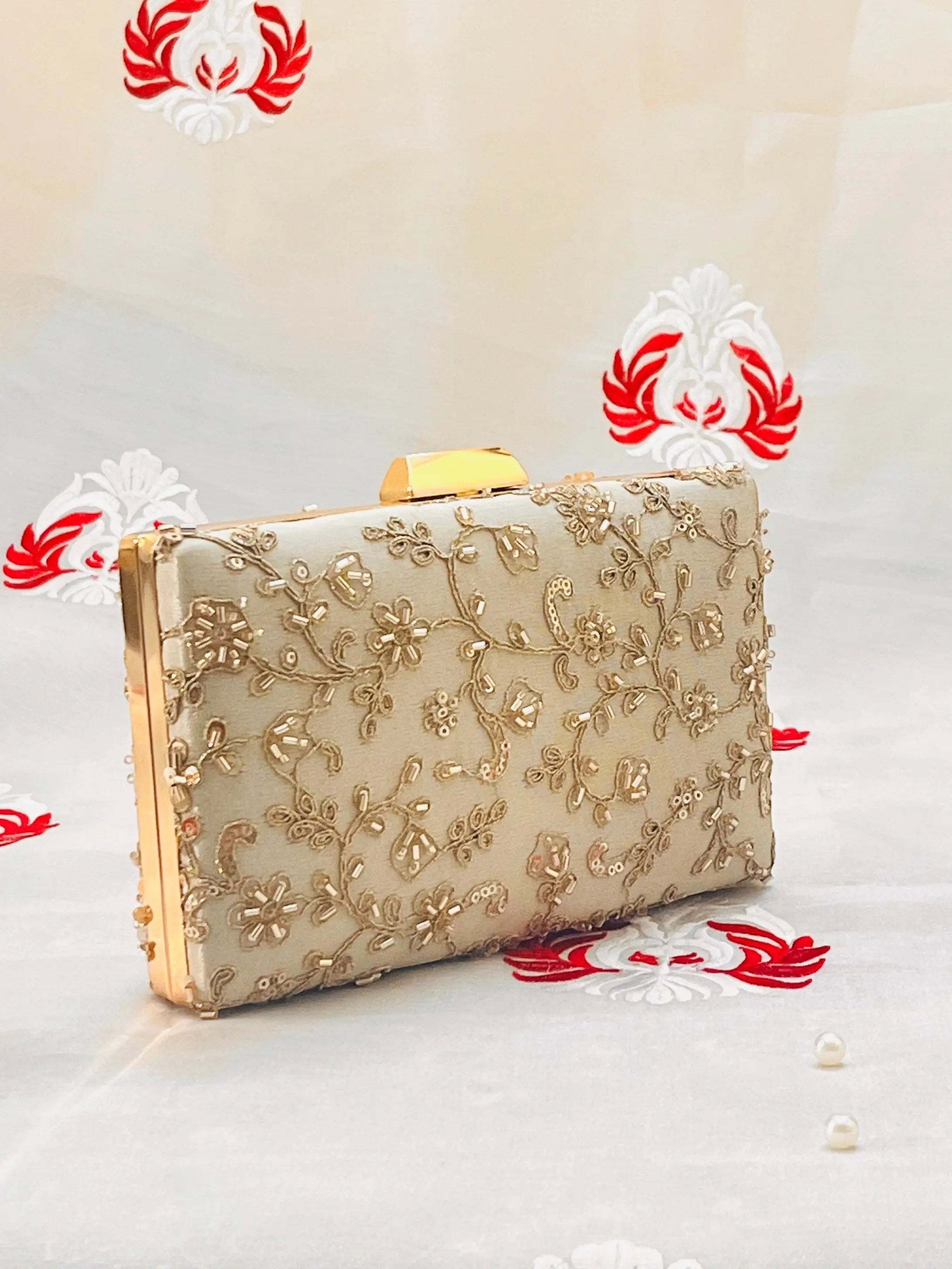 Annie Box Clutch - Gold YuvaStree