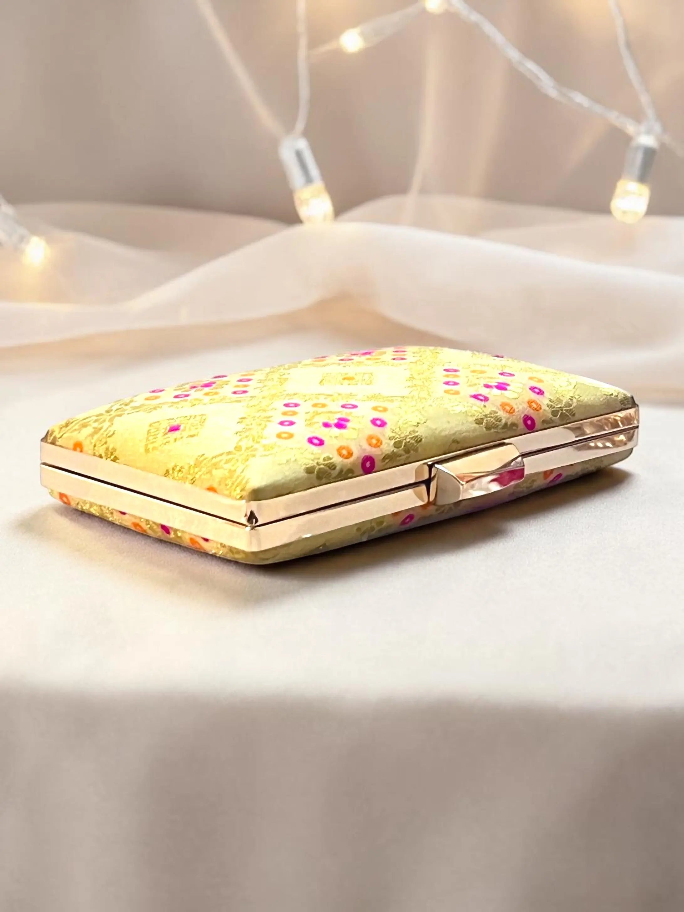 Annie Box Clutch - Beige Gold YuvaStree