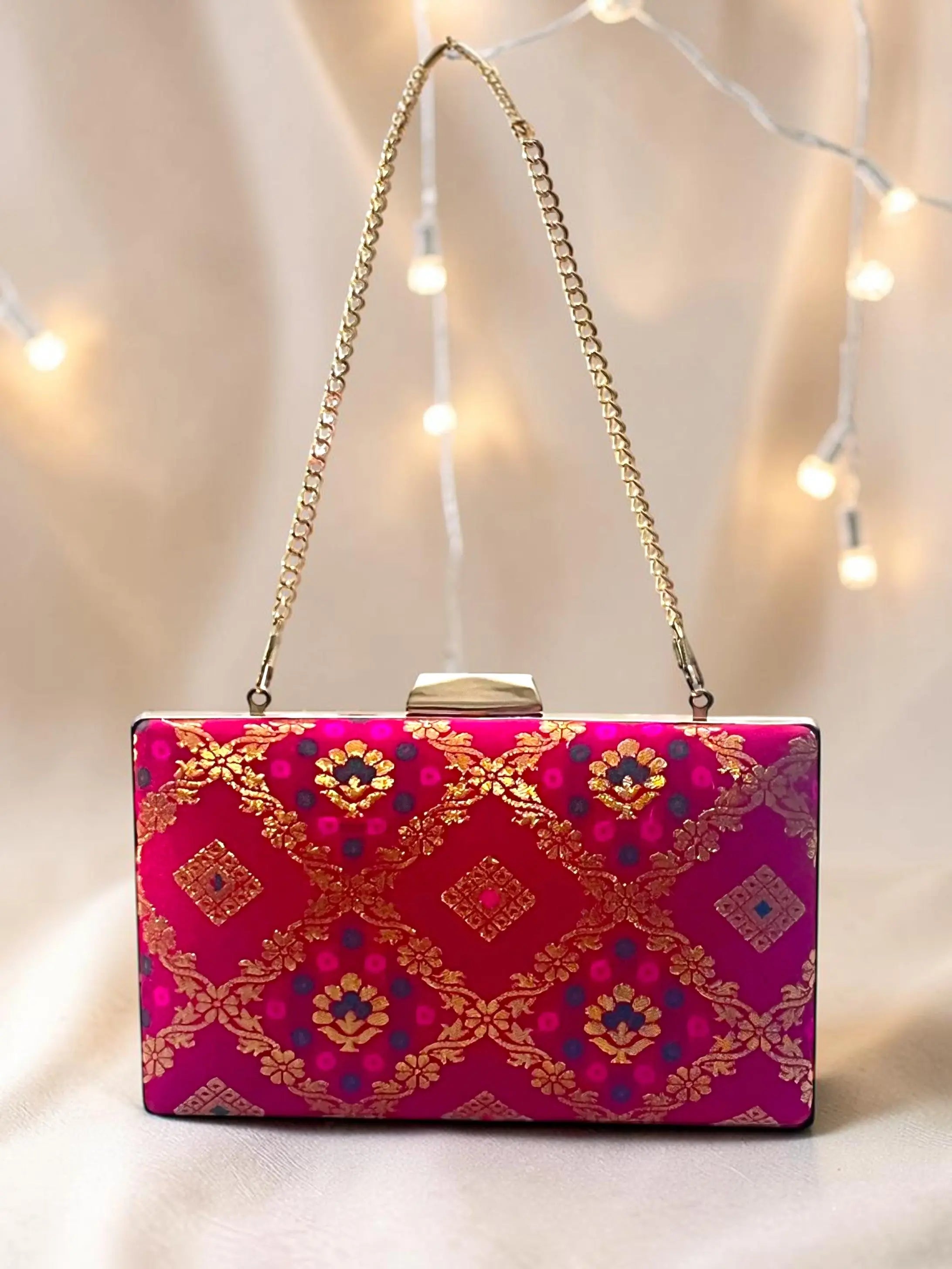 Annie Box Clutch - Red YuvaStree