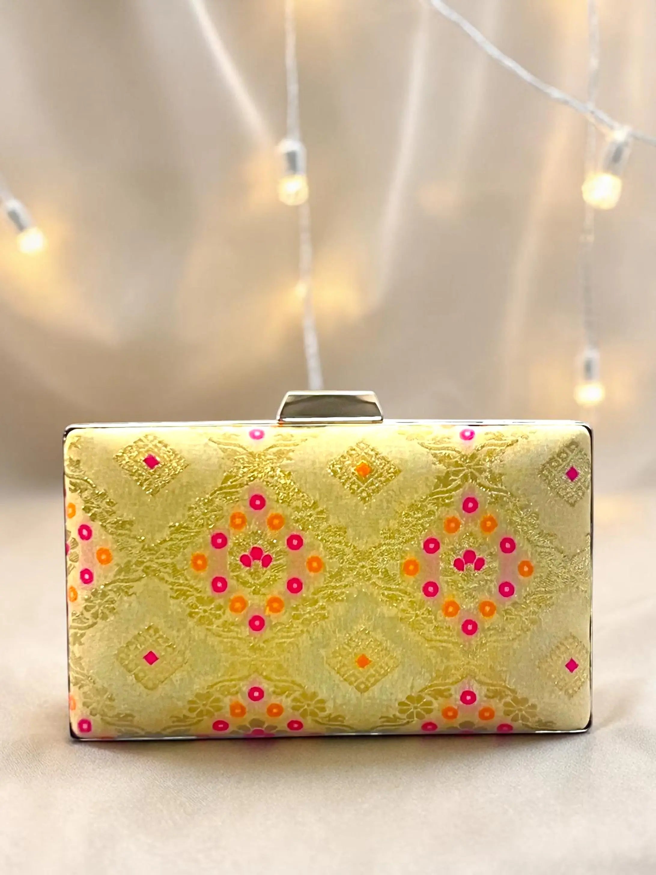 Annie Box Clutch - Beige Gold YuvaStree