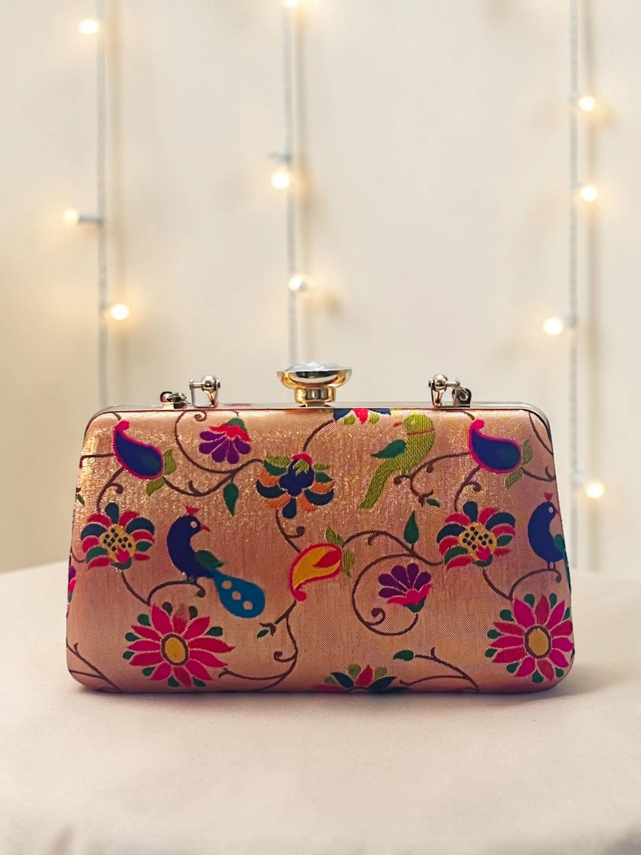 Aura Box Clutch - Paithani Silk YuvaStree