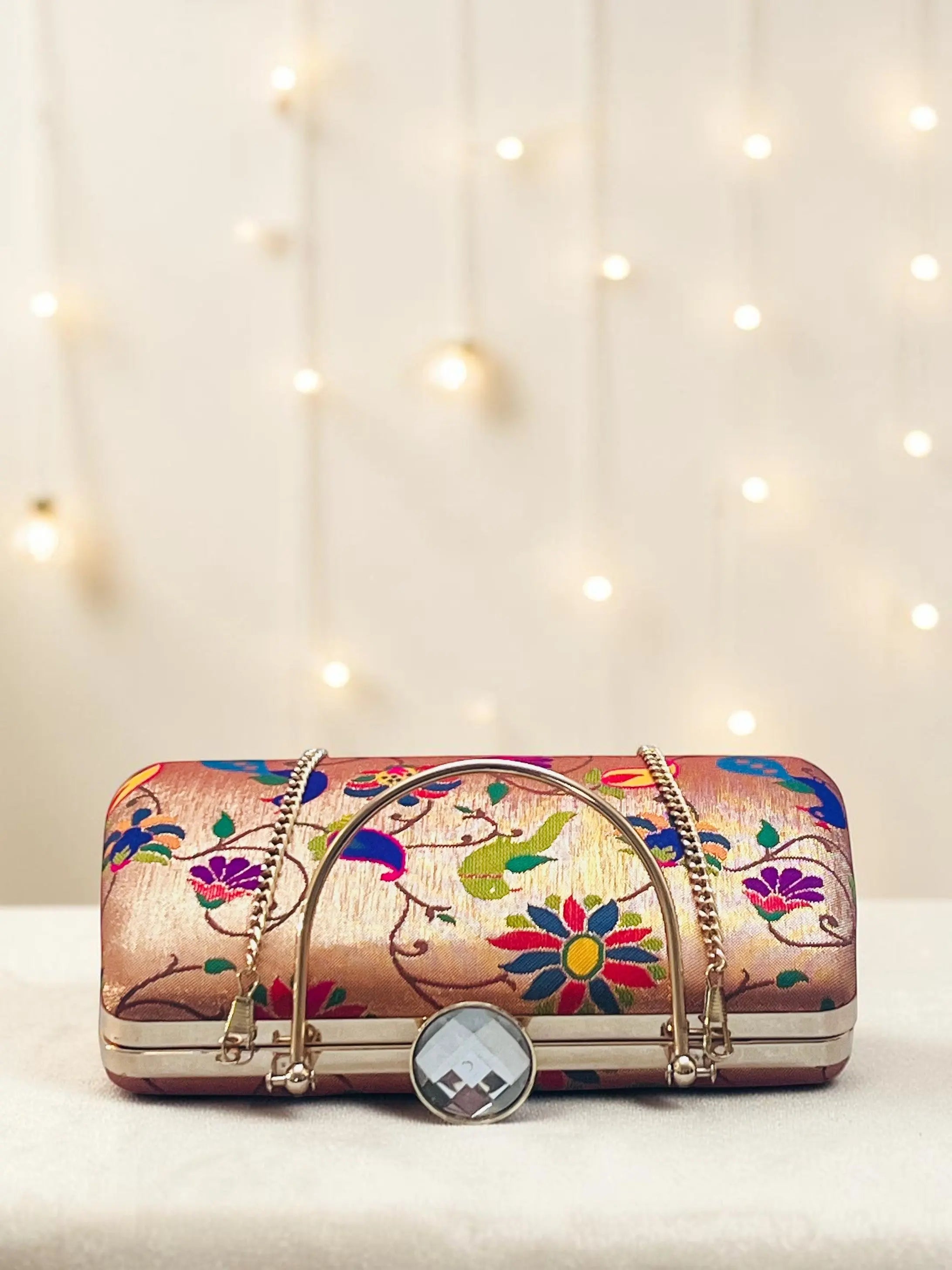 Aura Box Clutch - Paithani Silk YuvaStree