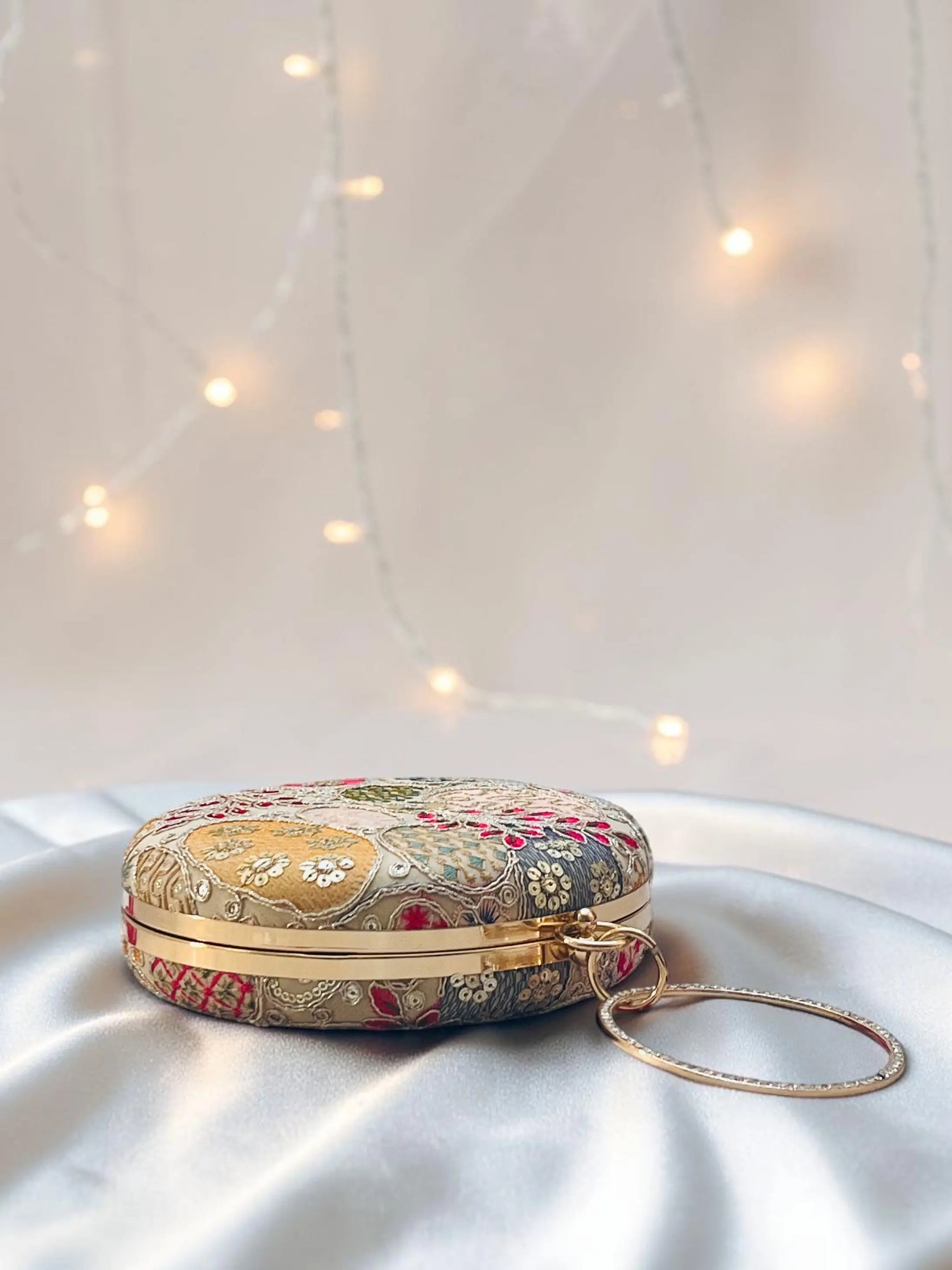 Meher Ring Clutch - Beige YuvaStree