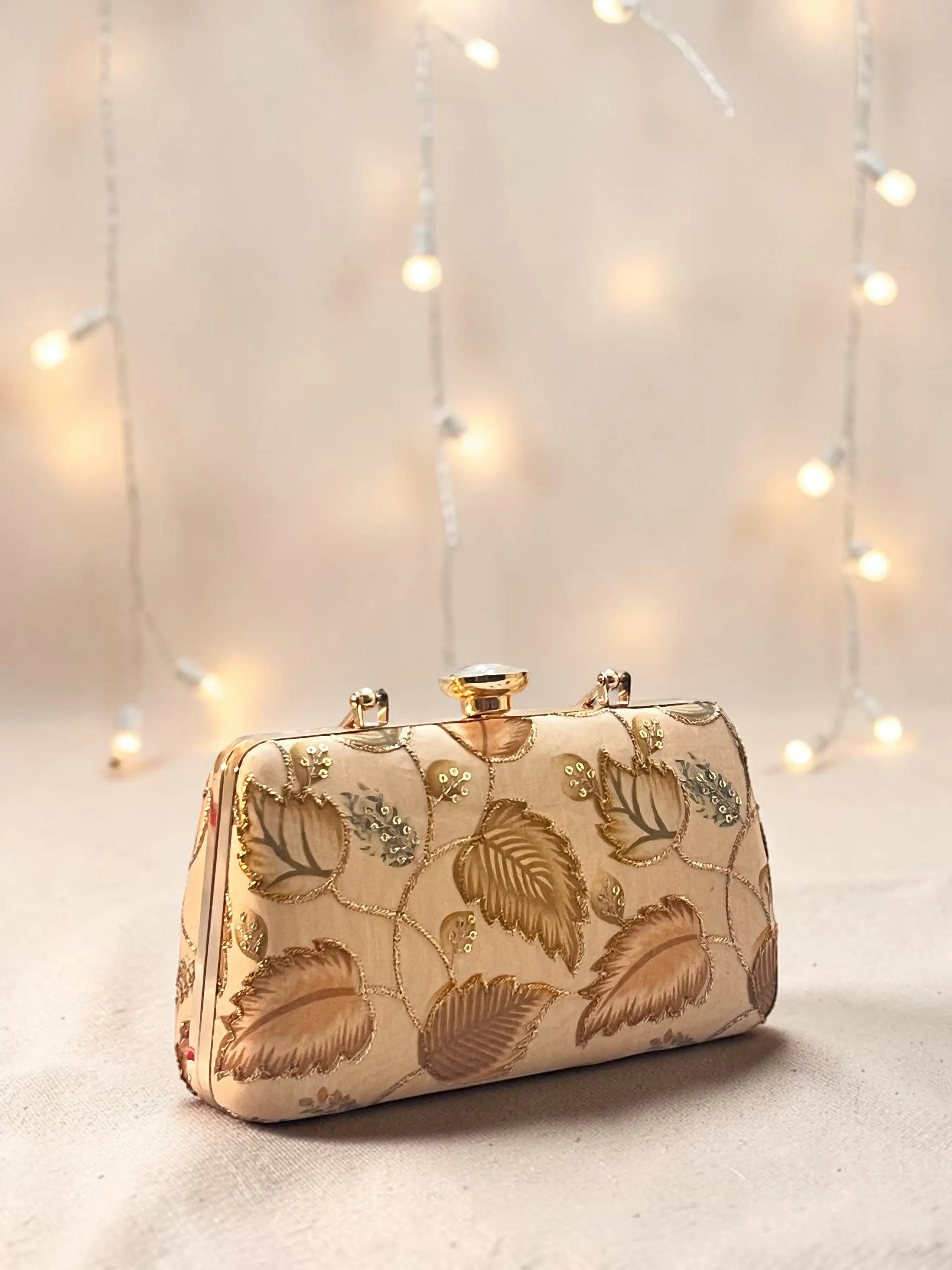 Aura Box Clutch - Yellow Gold YuvaStree