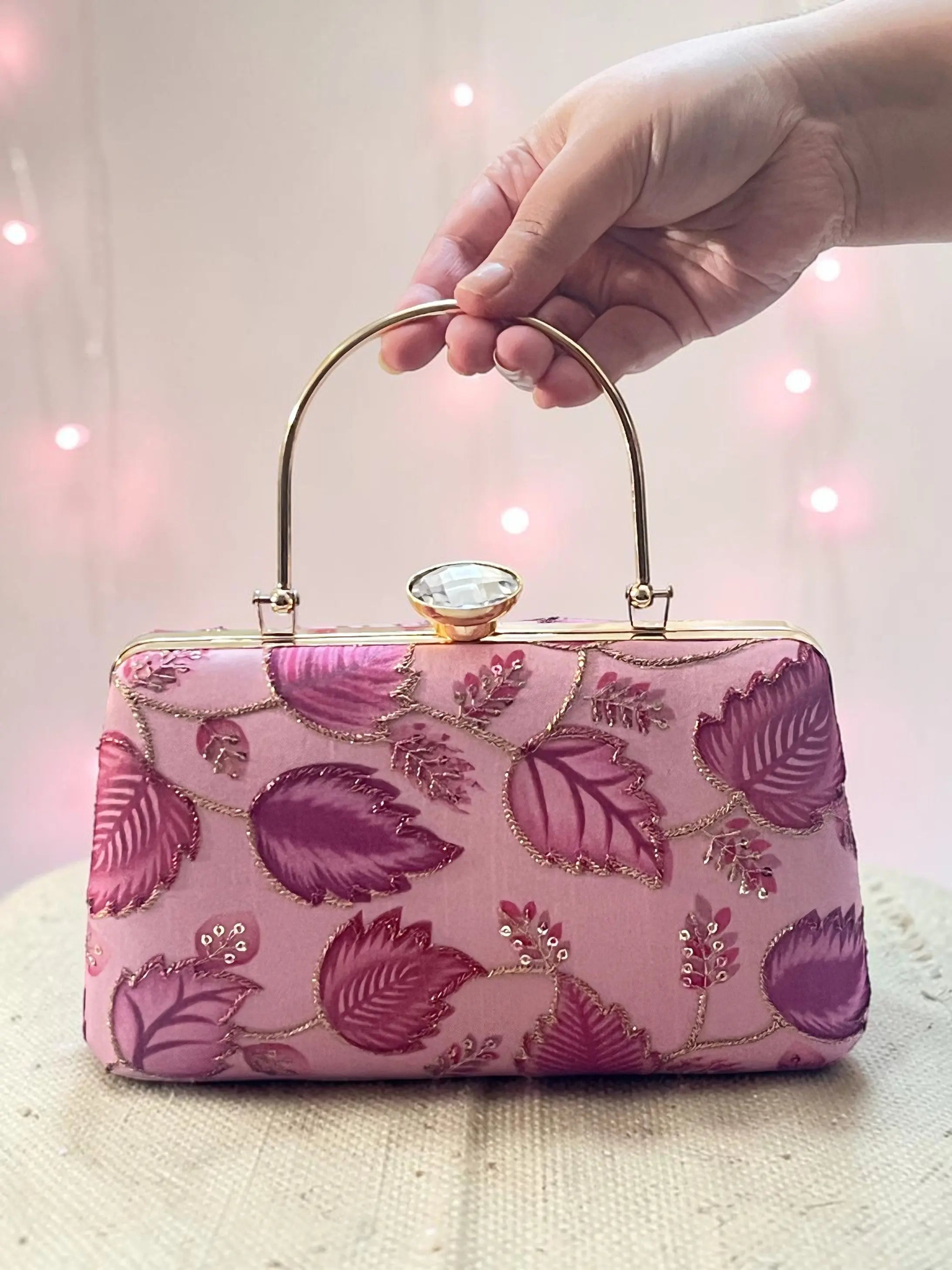 Aura Box Clutch - Pink YuvaStree
