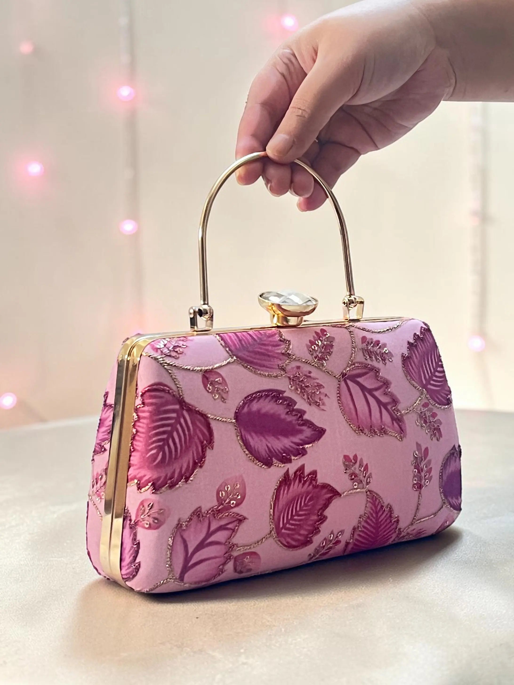 Aura Box Clutch - Pink YuvaStree