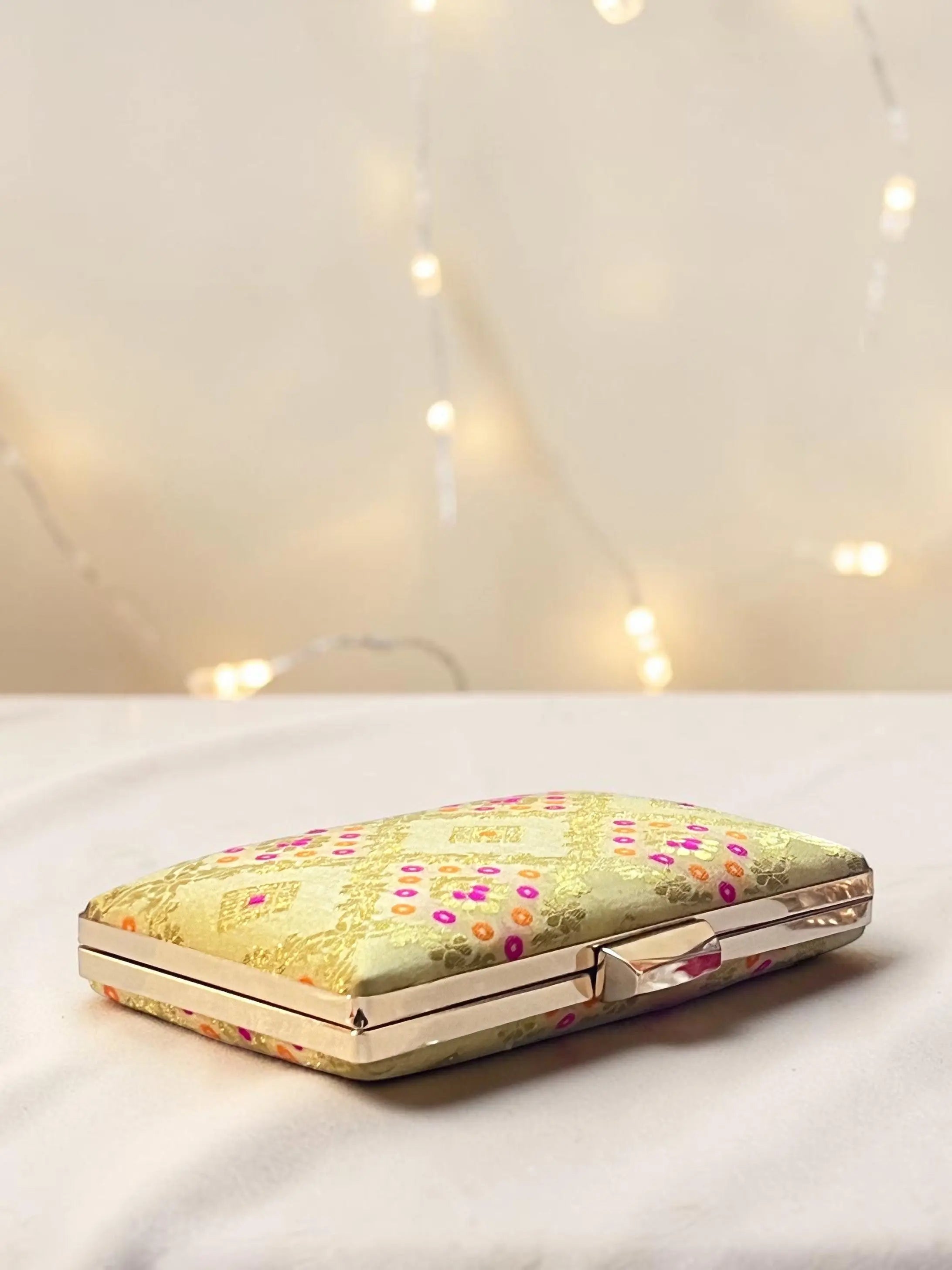 Annie Box Clutch - Beige Gold YuvaStree