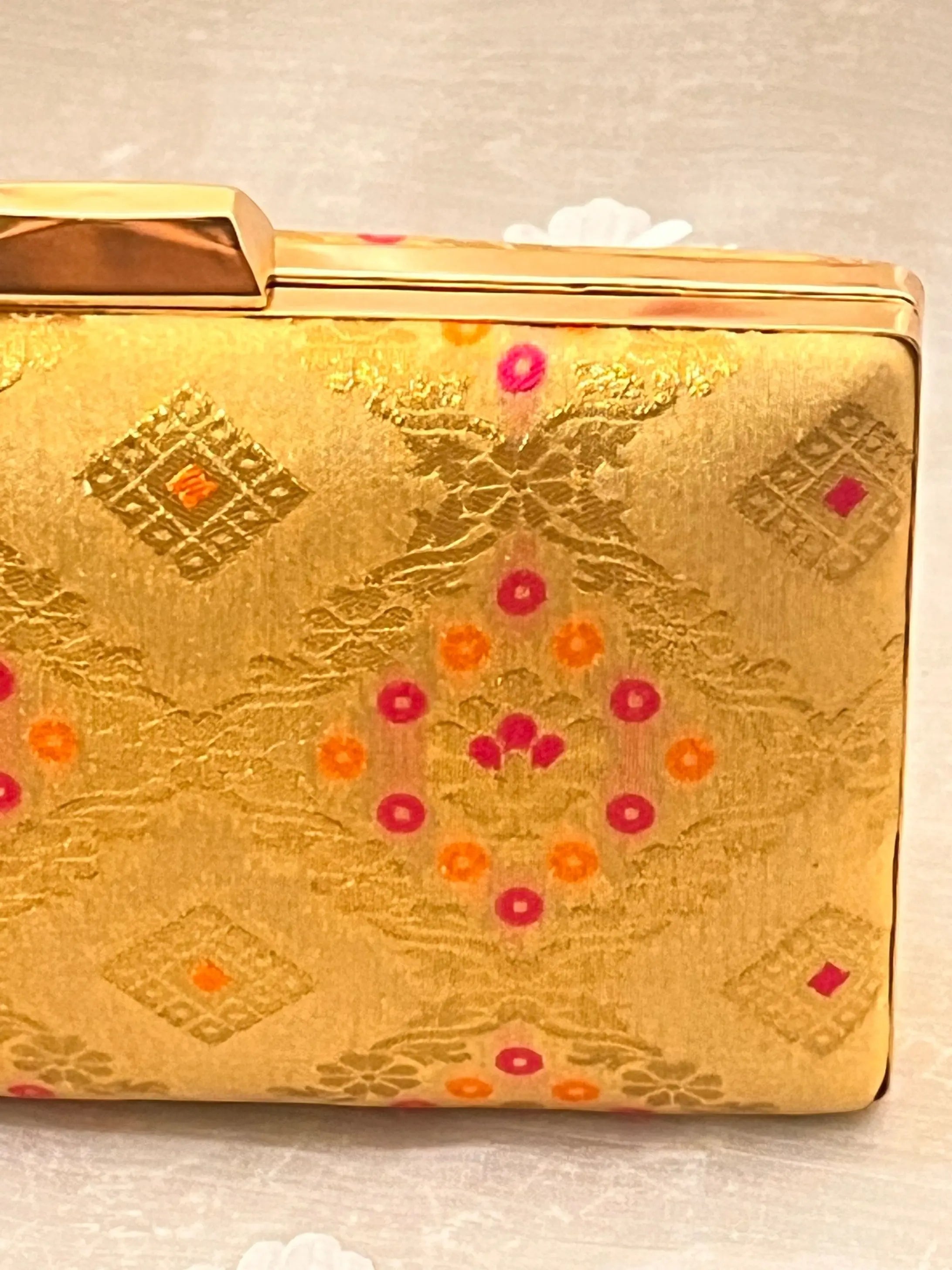 Annie Box Clutch - Beige Gold YuvaStree