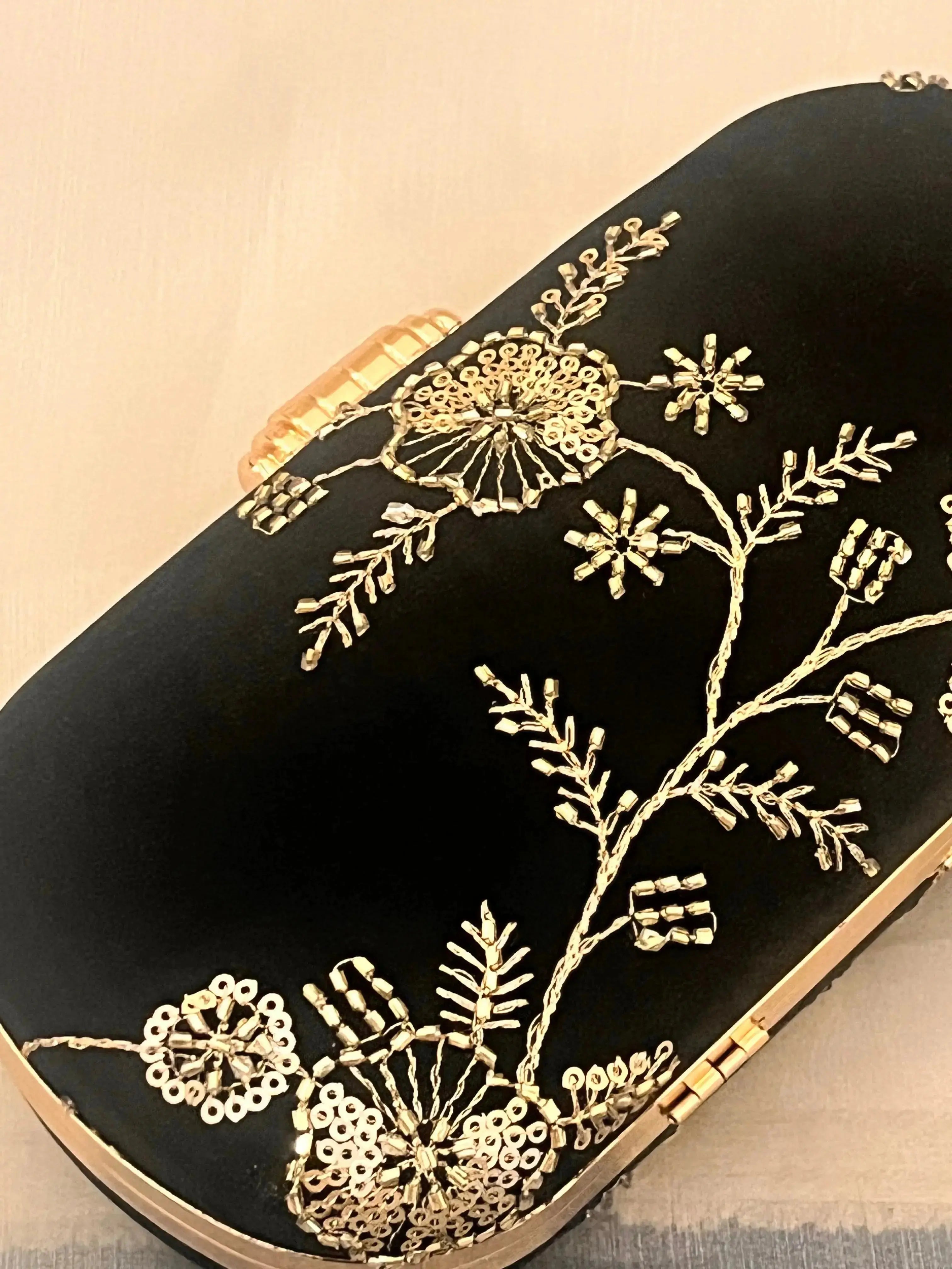 The Timeless Duo - Capsule Clutches Black & Gold Set of 2 YuvaStree