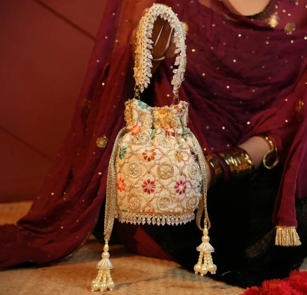 Avira Embroidered Pearl Potli YuvaStree