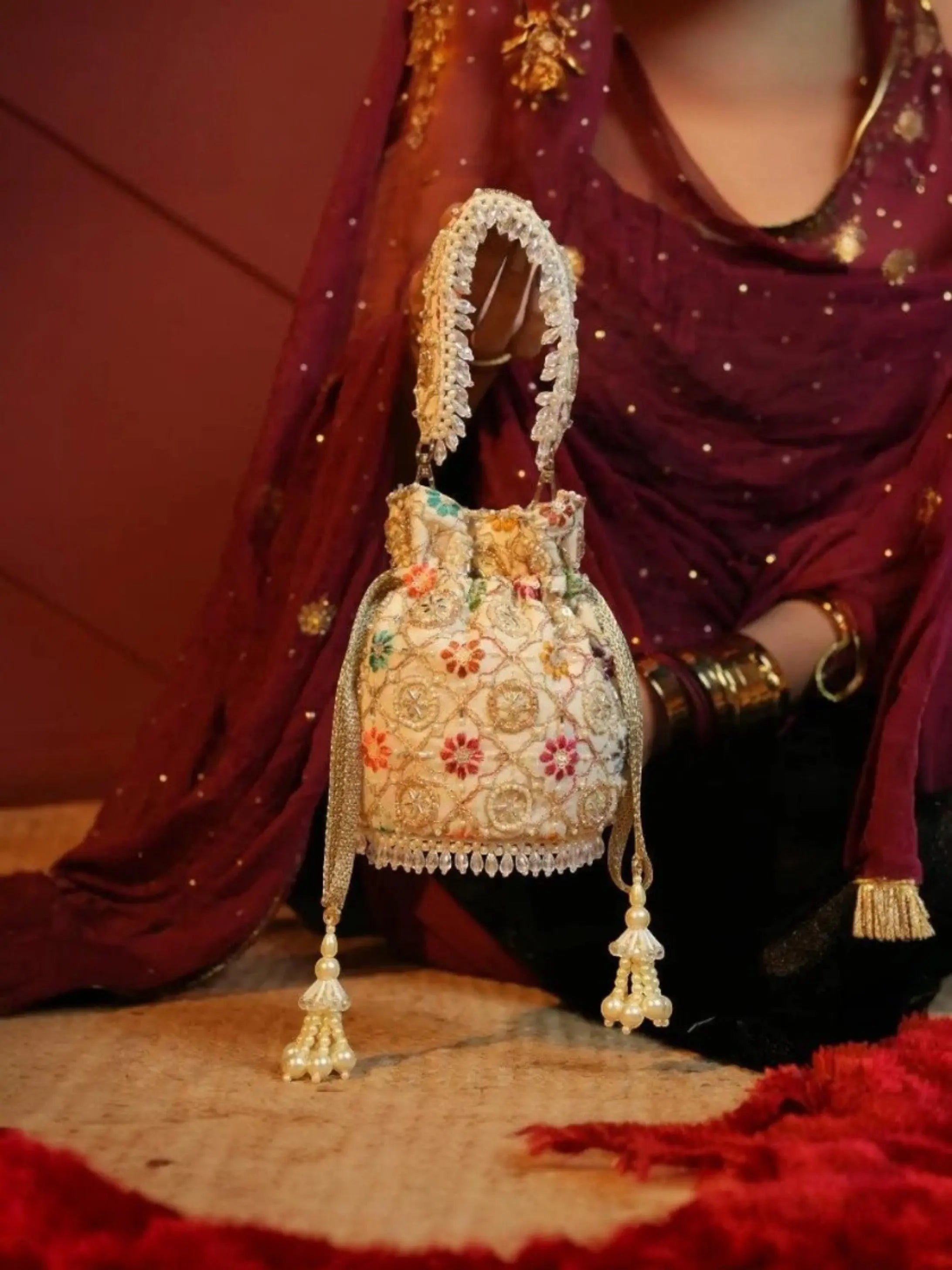 Avira Embroidered Pearl Potli YuvaStree