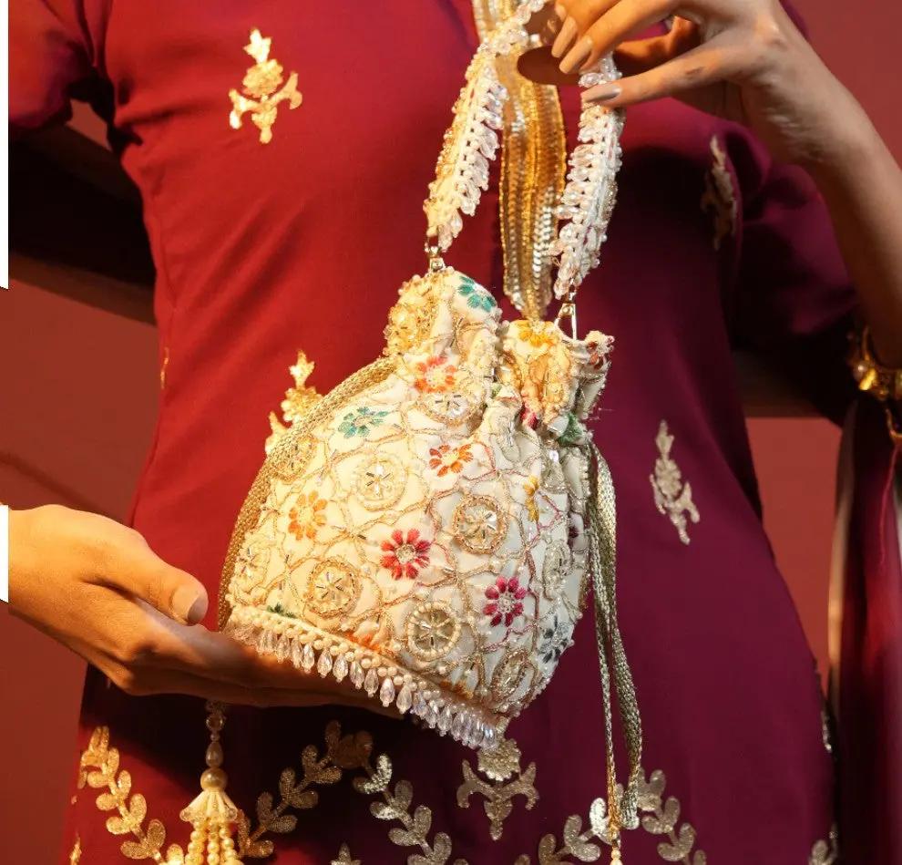 Avira Embroidered Pearl Potli YuvaStree