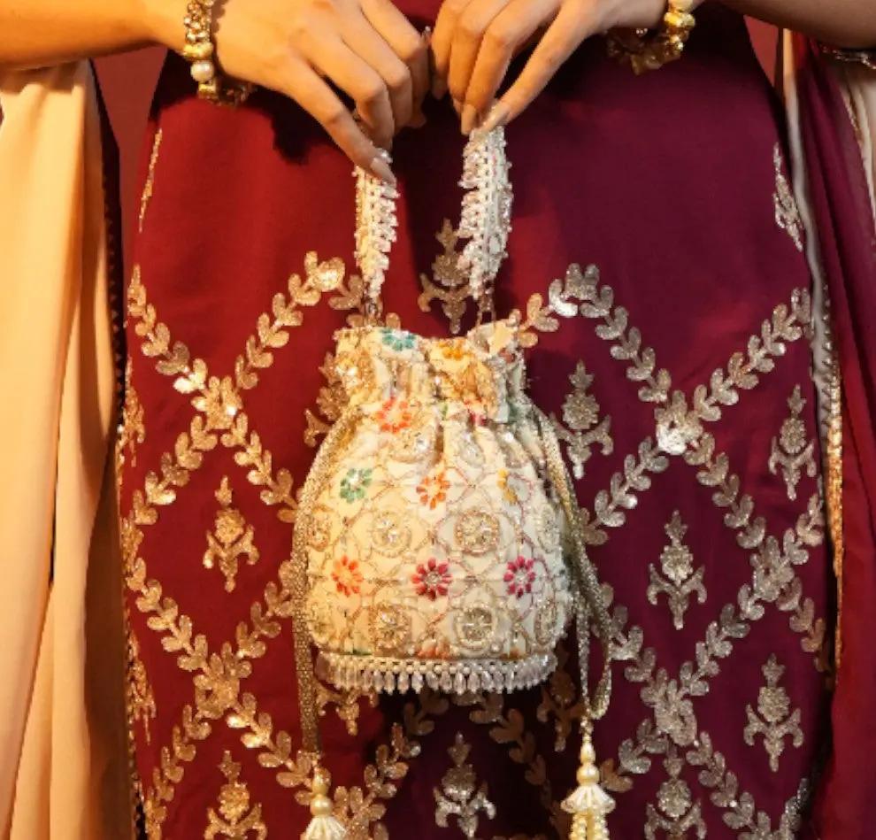 Avira Embroidered Pearl Potli YuvaStree