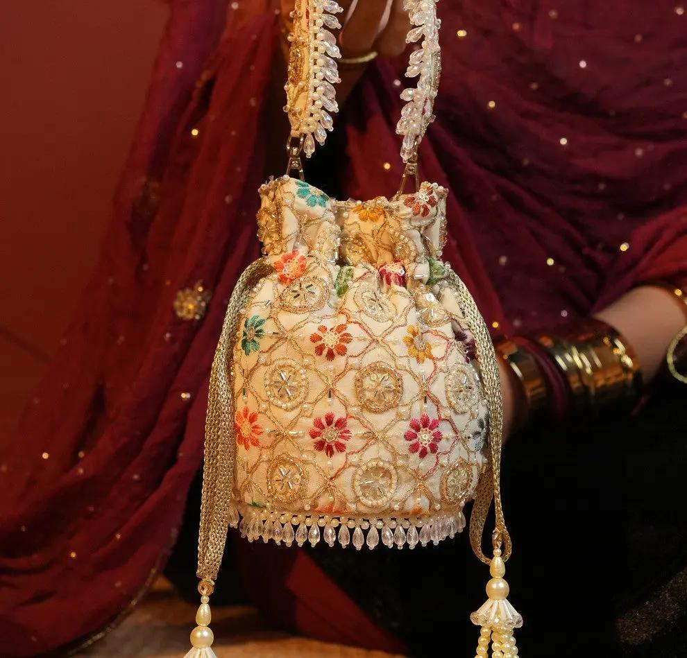 Avira Embroidered Pearl Potli YuvaStree