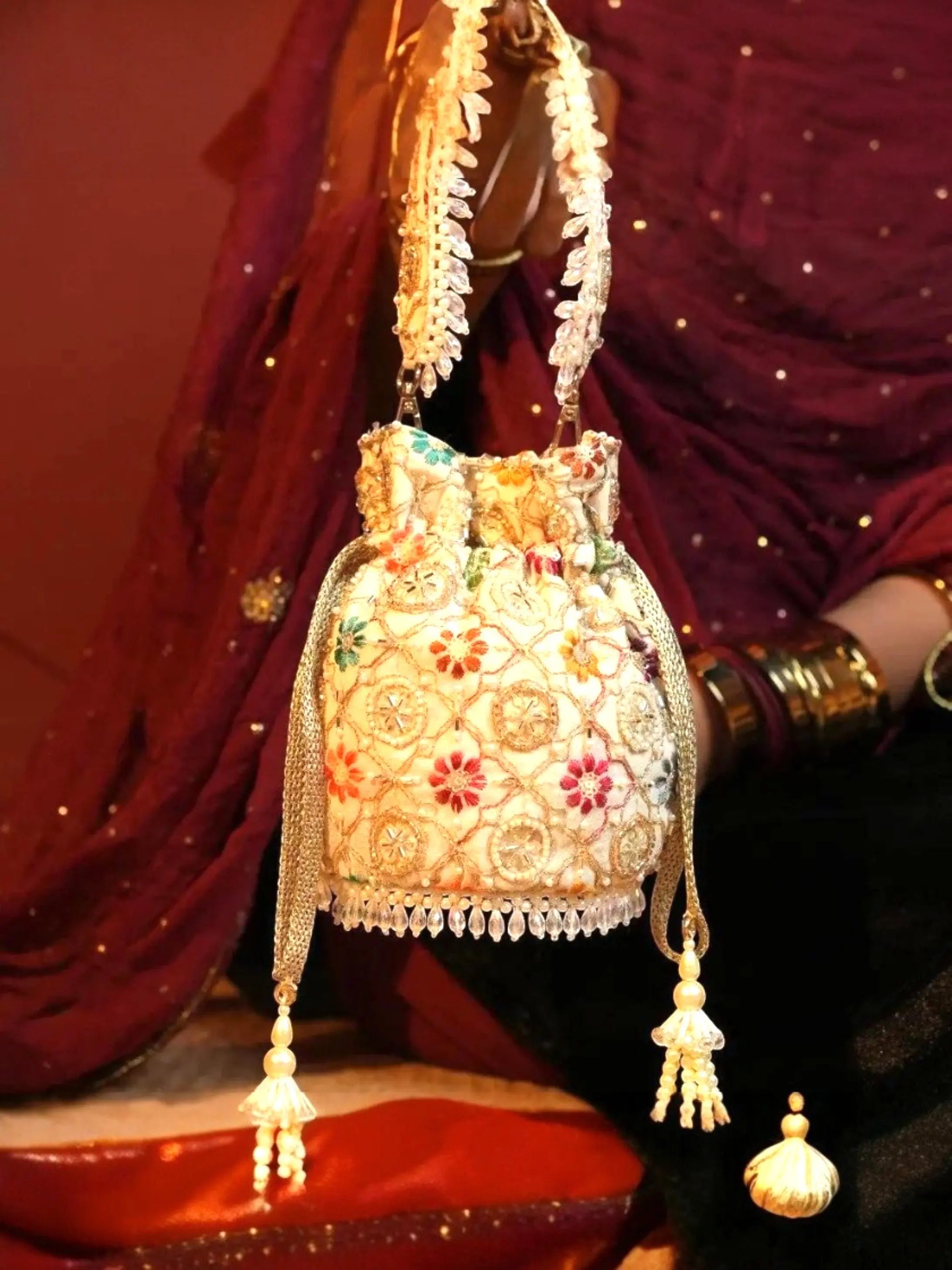 Avira Embroidered Pearl Potli YuvaStree
