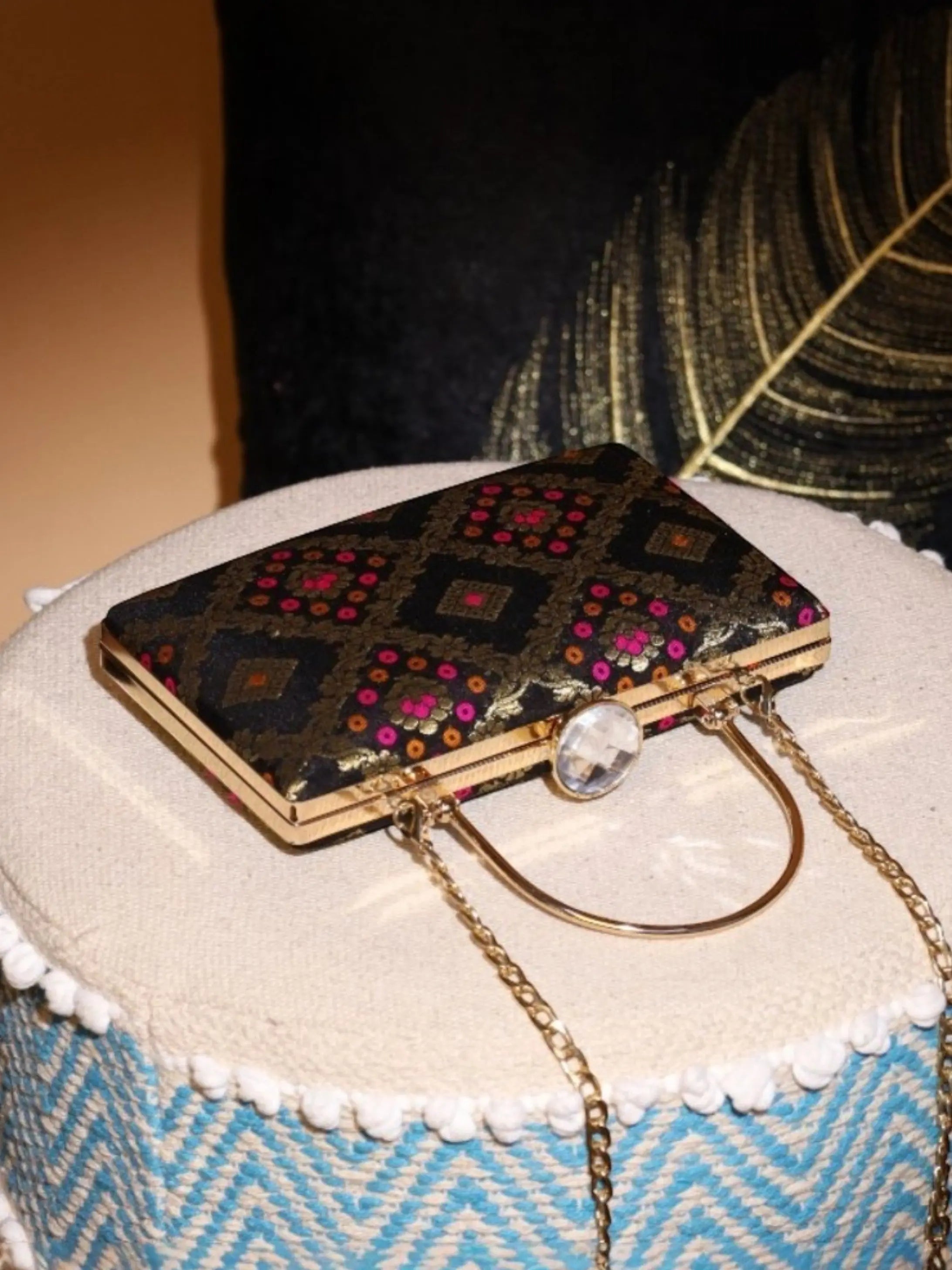 Neyra Box Clutch - Black YuvaStree