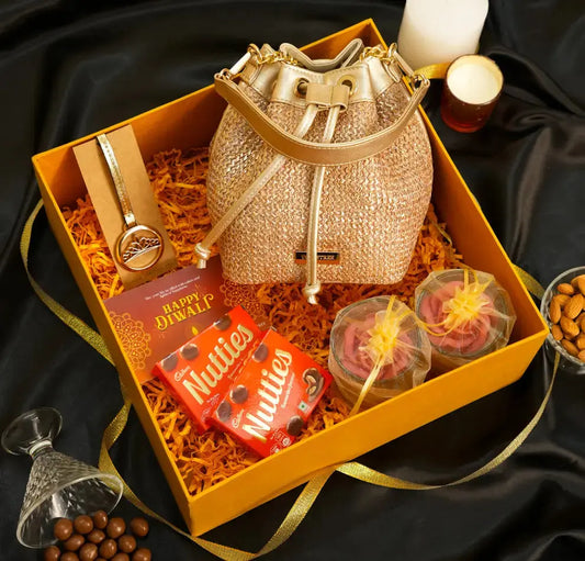 Festive Hamper - Evaara Bucket Bag - Pearl Glow YuvaStree