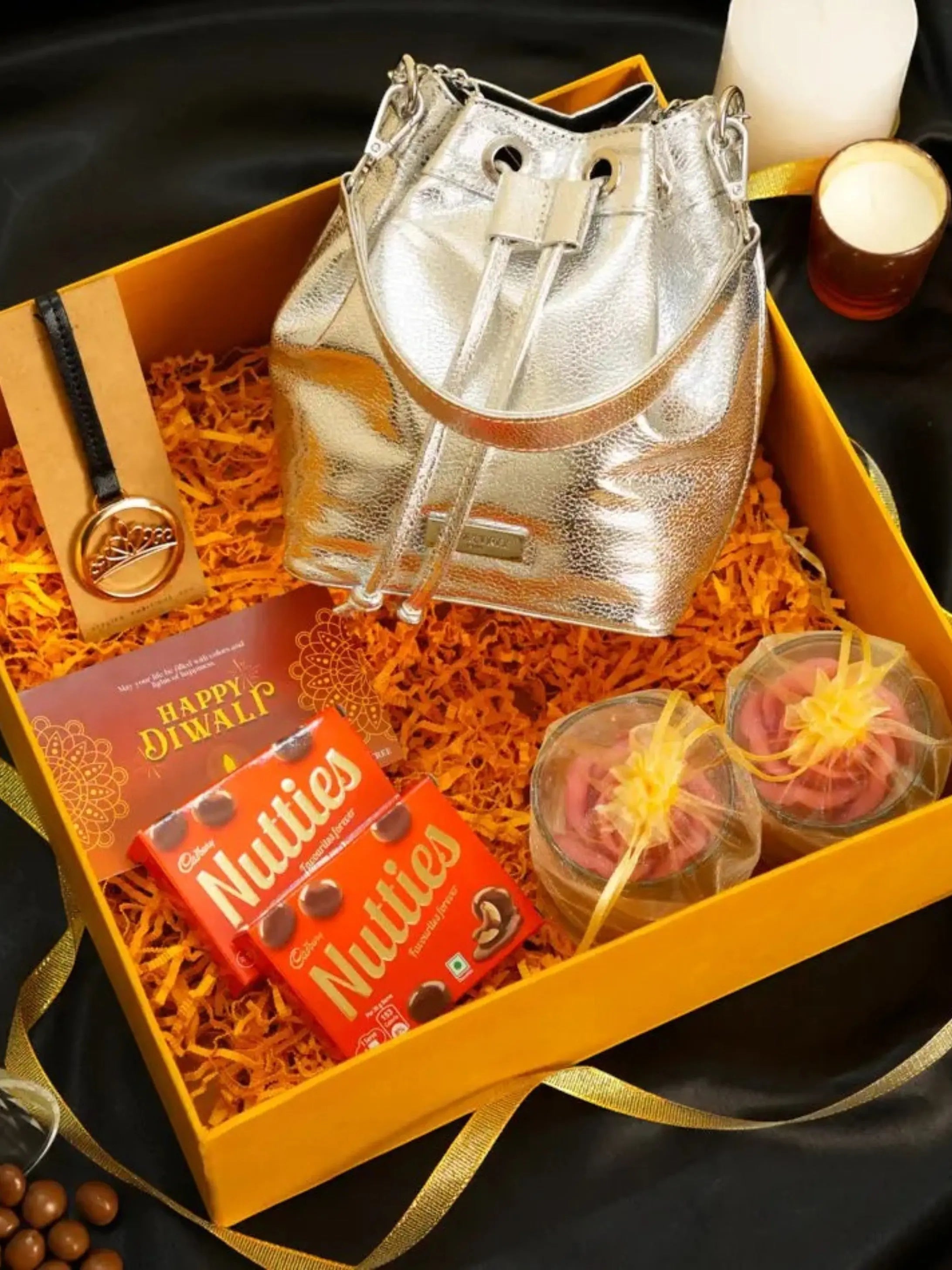 Festive Hamper - Evaara Bucket Bag - Silver Mirage YuvaStree