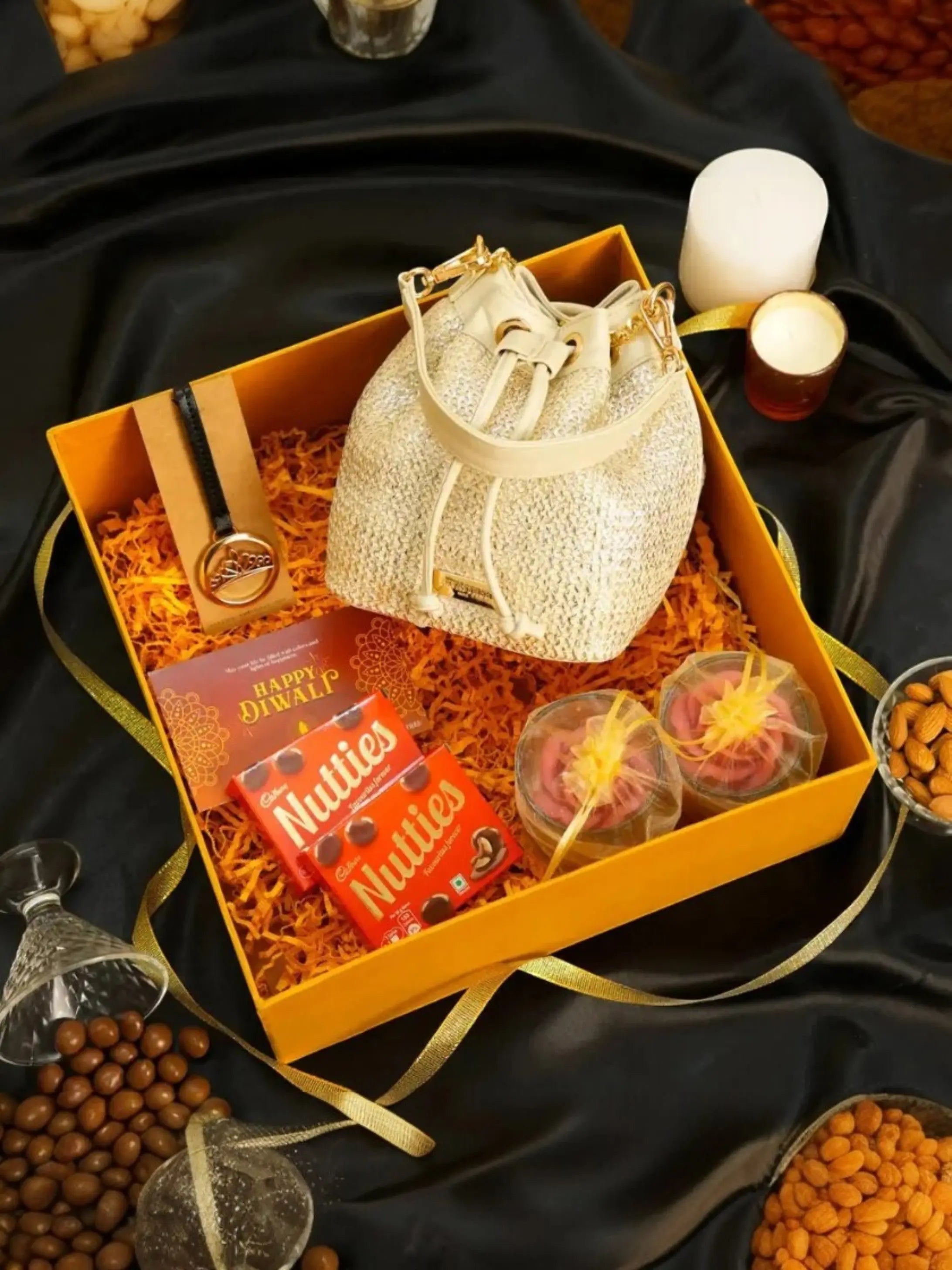 Festive Hamper - Evaara Bucket Bag - Pearl Glow YuvaStree