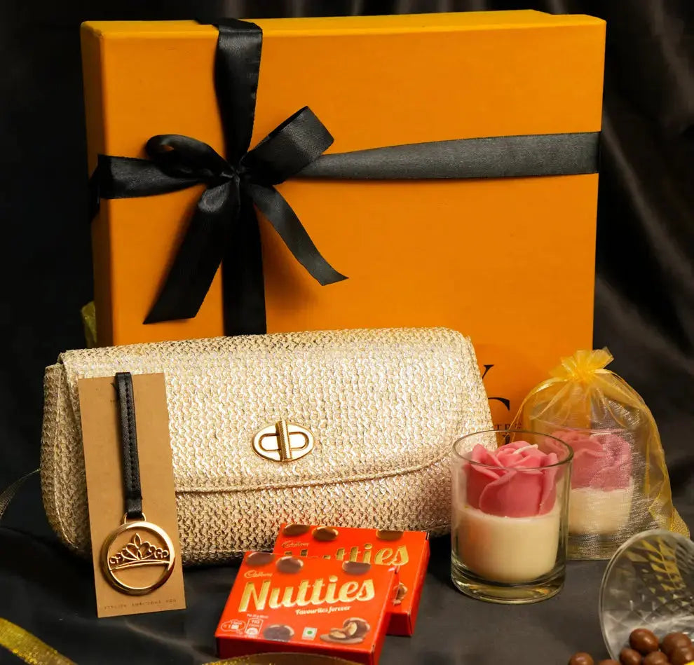 Festive Hamper - Elvina Clutch - Pearl Glow YuvaStree