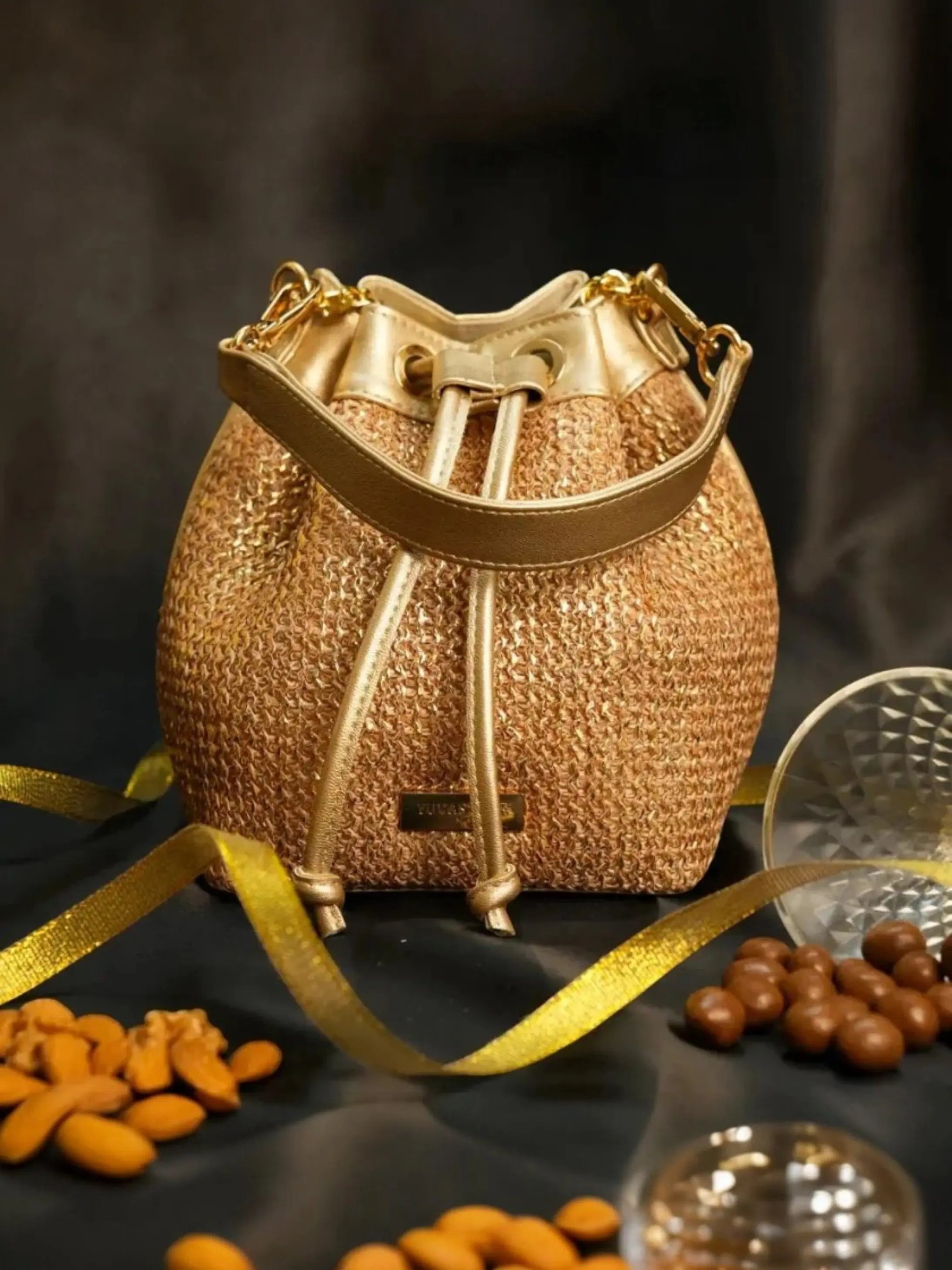 Festive Hamper - Evaara Bucket Bag - Antique Rose YuvaStree