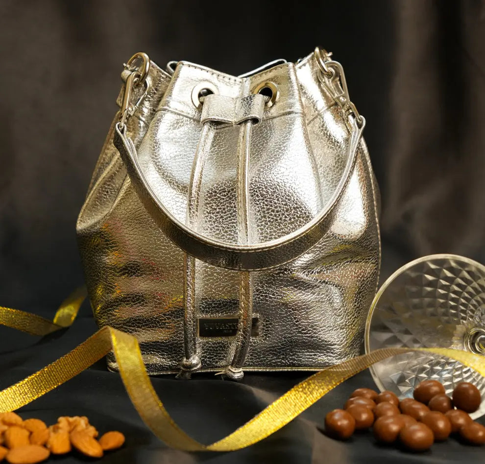Festive Hamper - Evaara Bucket Bag - Silver Mirage YuvaStree